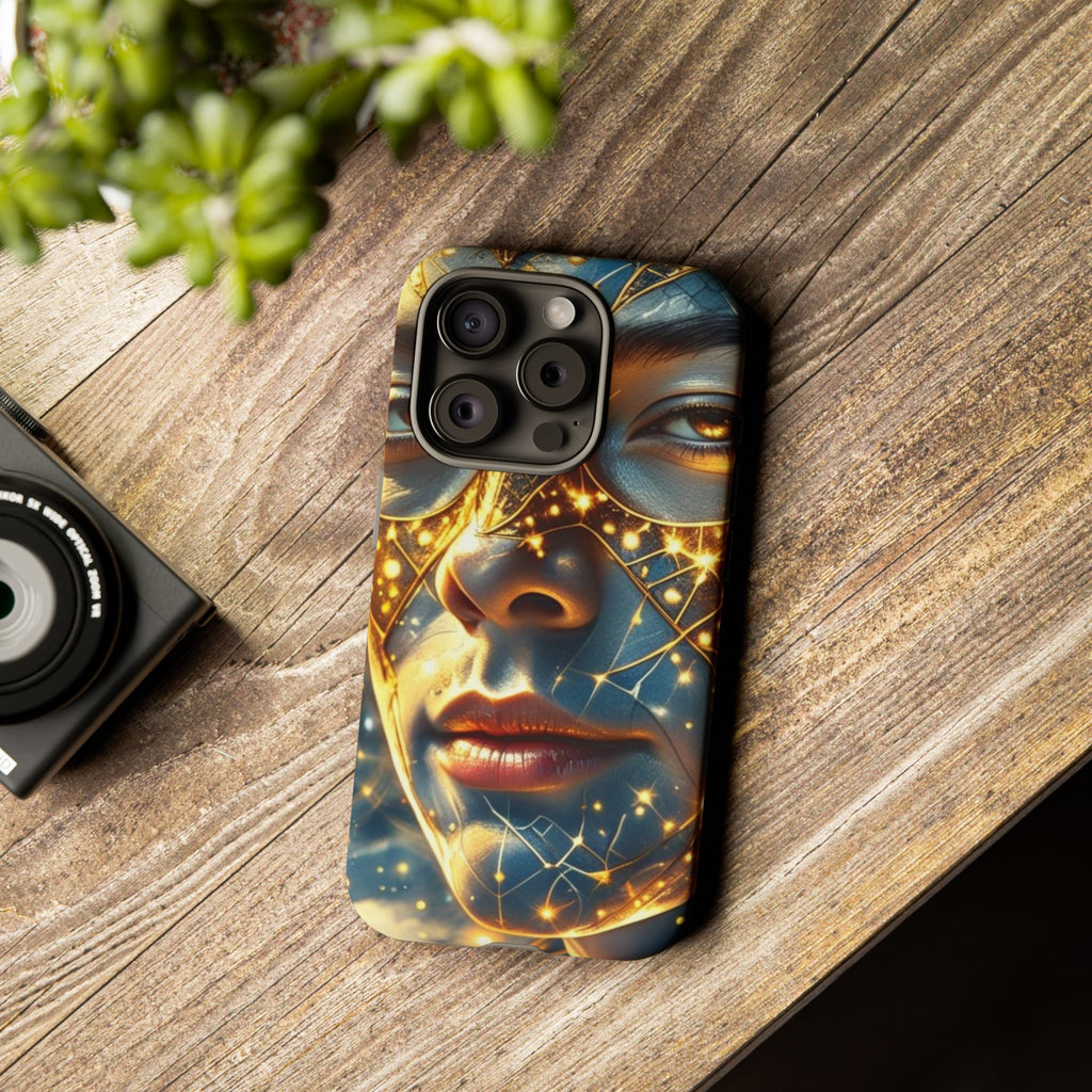 PRB Galactic Portrait Tough Case | Cosmic Face Phone Case, Starry Nebula Design by Printify