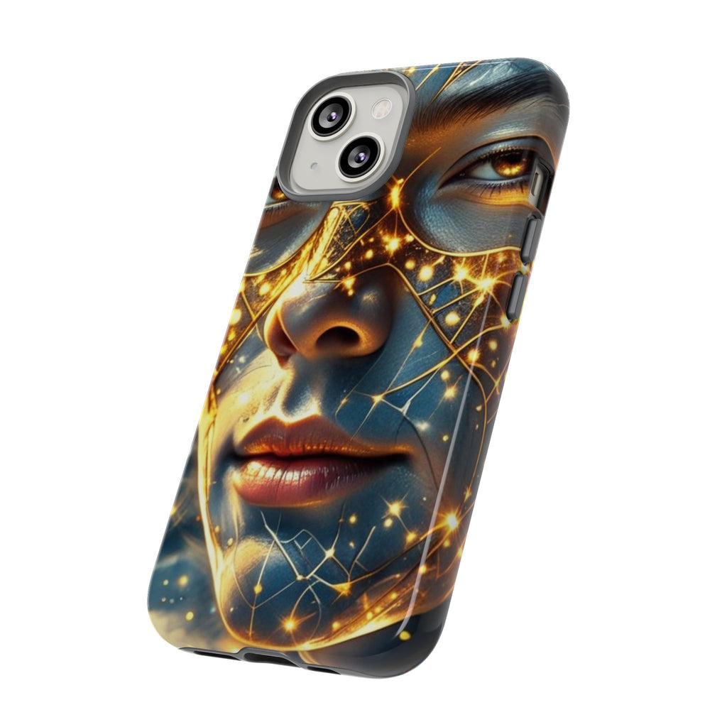 PRB Galactic Portrait Tough Case | Cosmic Face Phone Case, Starry Nebula Design by Power Runs Black