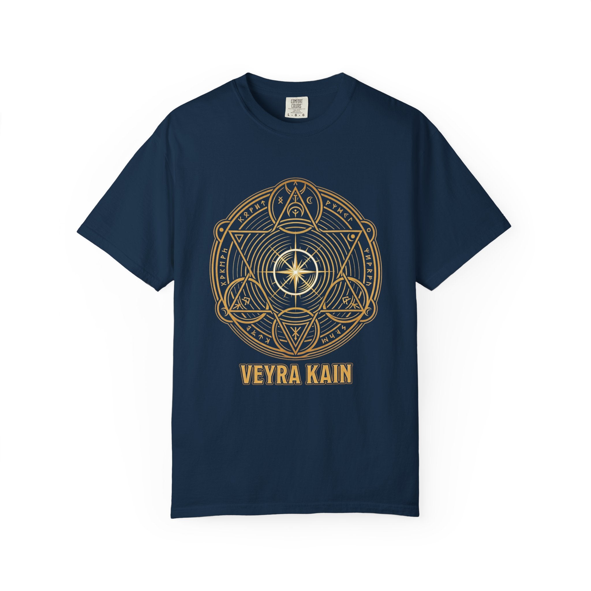 Power Runs Black PRB — Veyra Kain Geometric Sigil Tee with “Too Much Becomes Ruin” Graphic T-Shirt by Power Runs Black