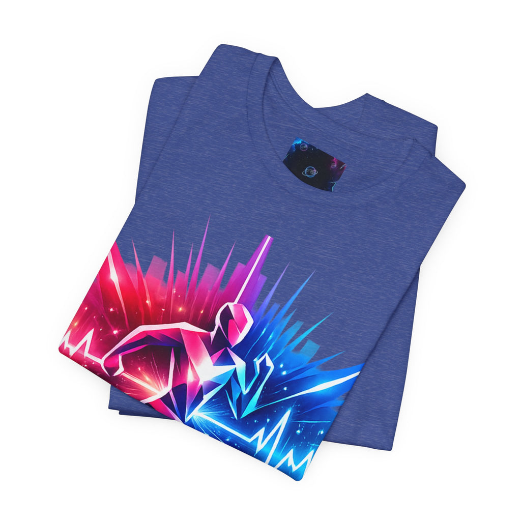 Power Runs Black PRB Running Pulse Graphic Tee — Neon Runner Heartbeat Sports T‑Shirt by Power Runs Black