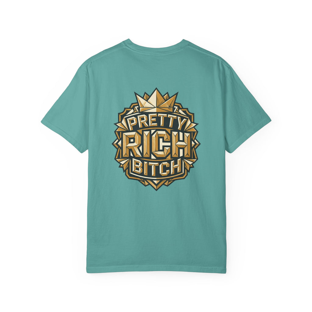 Pretty Rich Bitch The Collection by PRB T-Shirt — Bold Graphic Tee with Empowered Woman Portrait by Power Runs Black