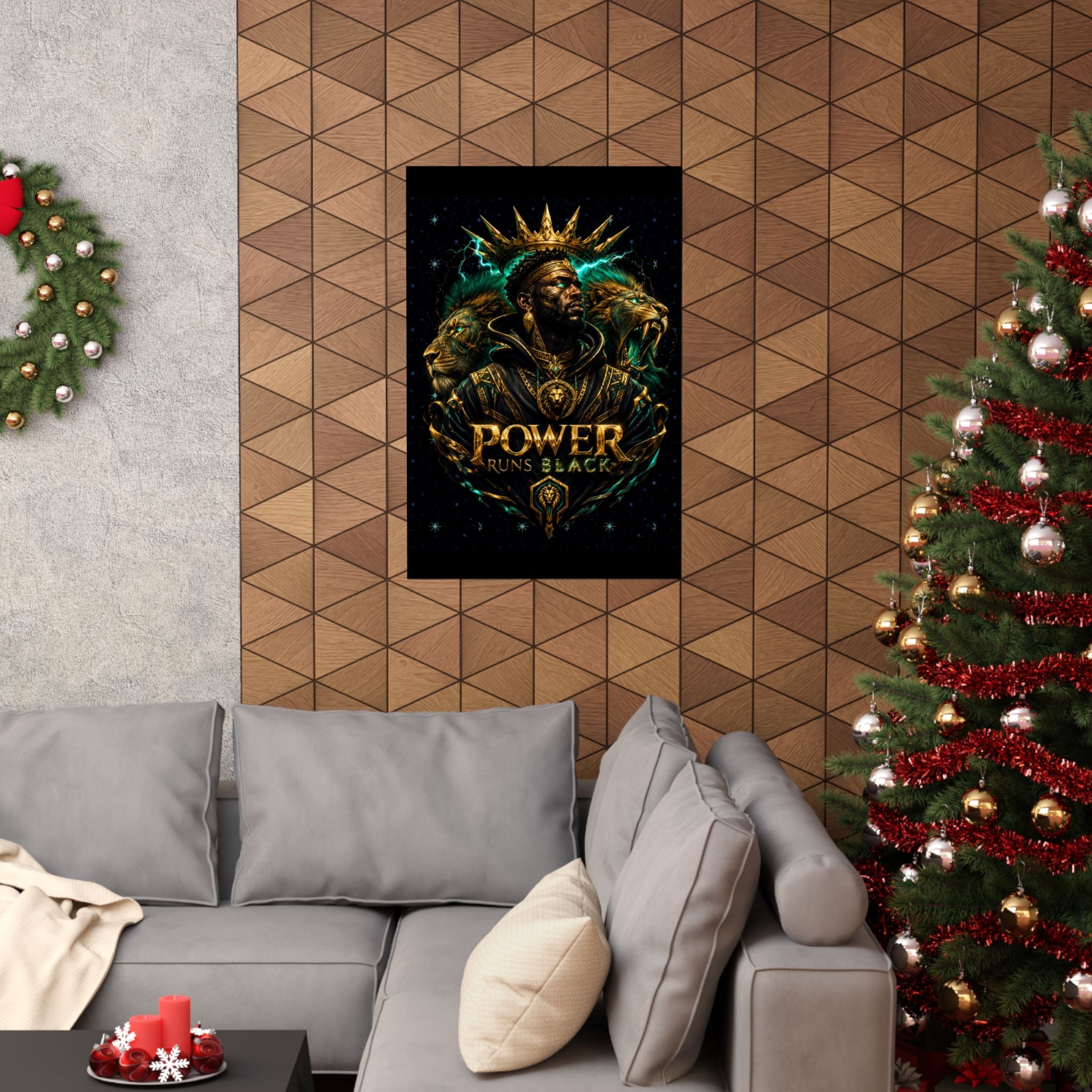 Power Runs Black Poster — Regal Black King Art Matte Vertical Print by Power Runs Black