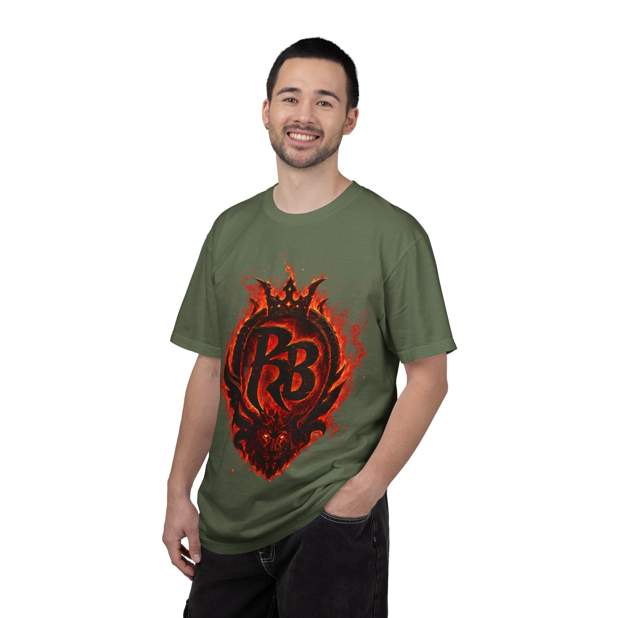 Power Runs Back PRB Flame Logo T-shirt | Fiery Emblem Tee, Grunge Rock Chic by Power Runs Black