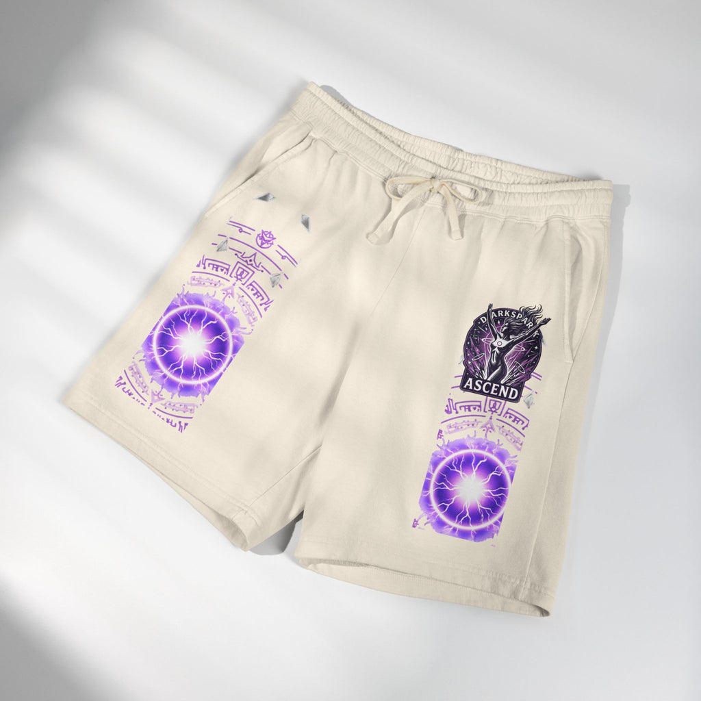 Power Runs Black PRB Ascend Graphic Sweat Shorts — Light Fleece Athletic Lounge Shorts by Printify
