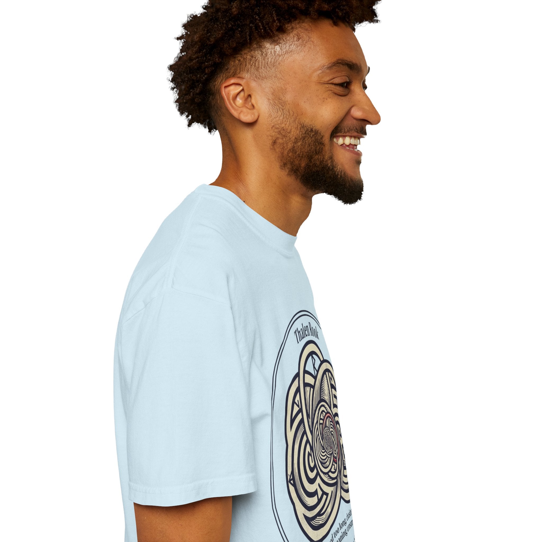Power Runs Black PRB Thalen Rook Celtic Knot Graphic T-Shirt — "He stared too long..." Quote Tee by Power Runs Black
