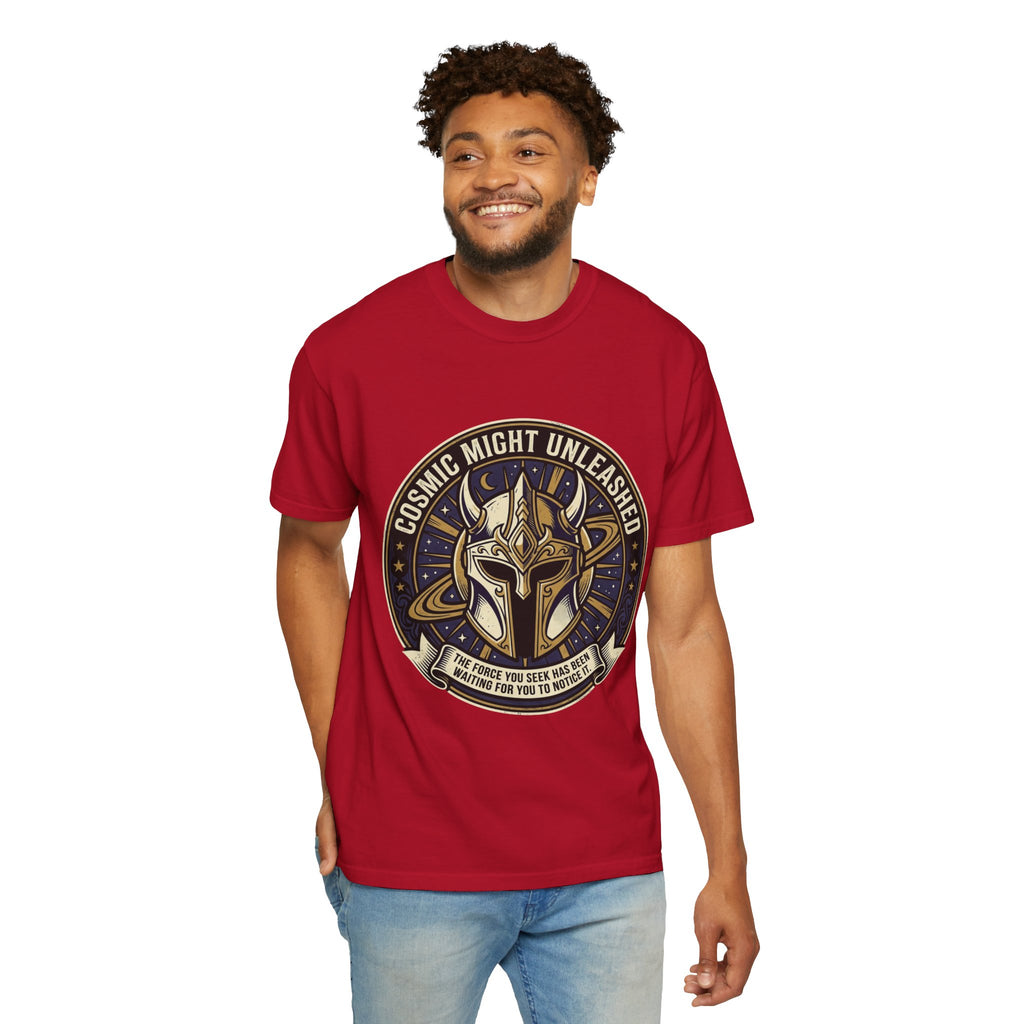 PRB Starforged Flex Cosmic Might Unleashed T-Shirt — Mythic Helmet Graphic Tee by Power Runs Black