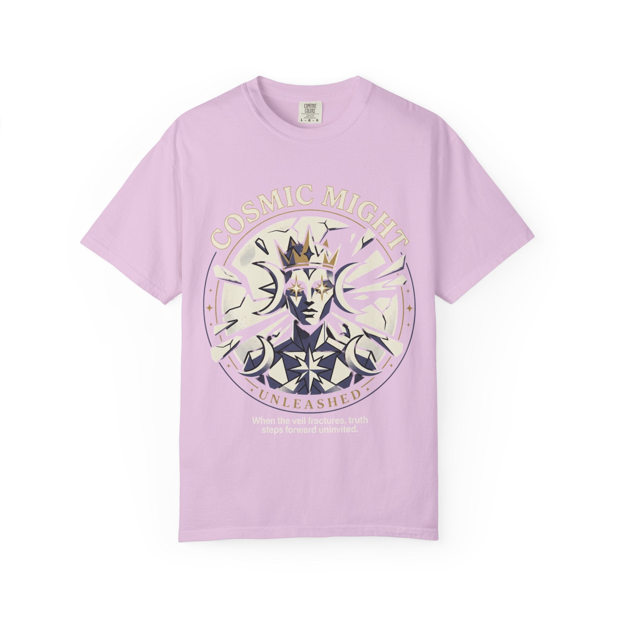 PRB Starforged Flex Cosmic Might Unleashed Graphic T-Shirt — 'Cosmic Might Unleashed' Vintage Astro King Tee by Power Runs Black