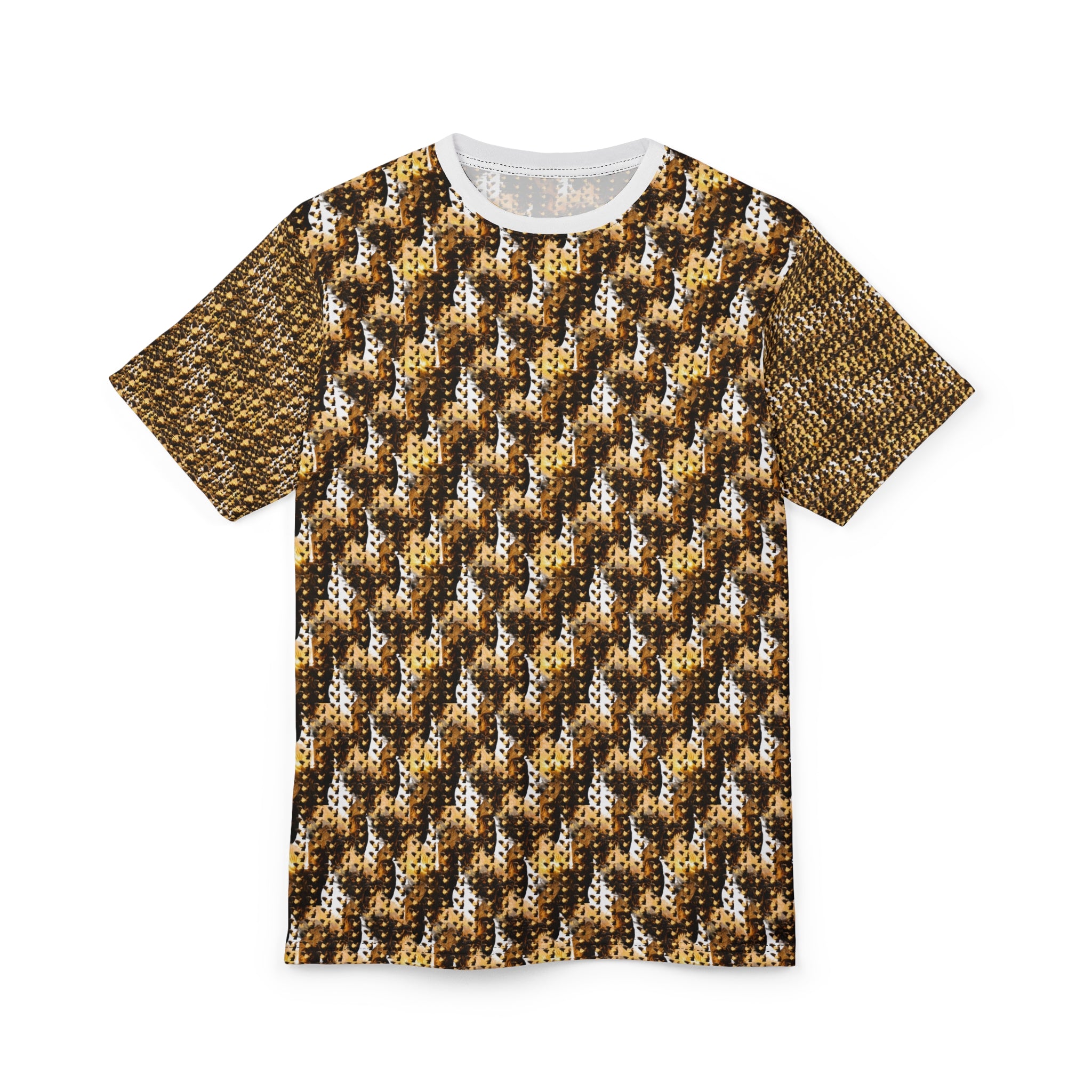 PRB Knit Texture All-Over Print Tee | Cozy Brown Herringbone Pattern by Power Runs Black