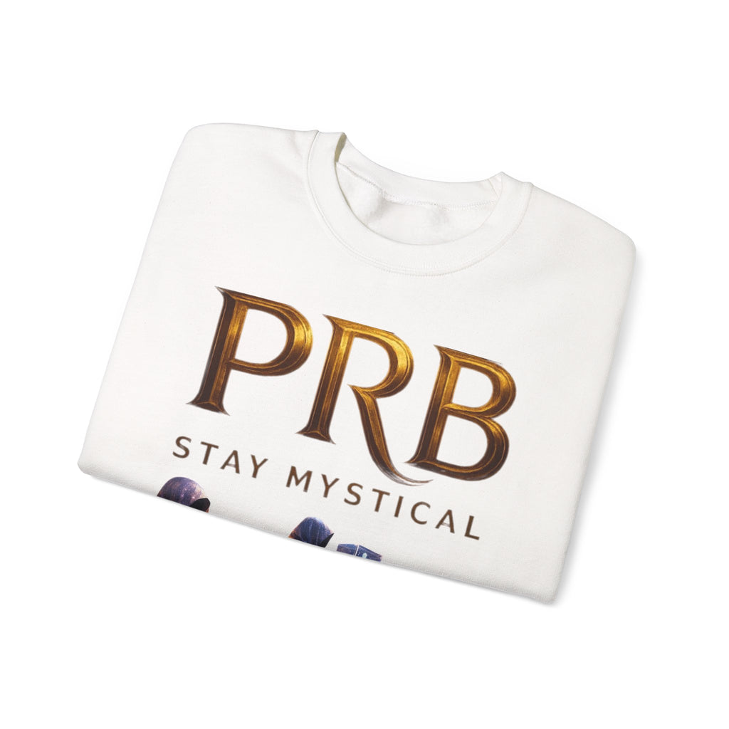 PRB Mystic Library Crewneck Sweatshirt — Cosmic Wizardry Art by Power Runs Black