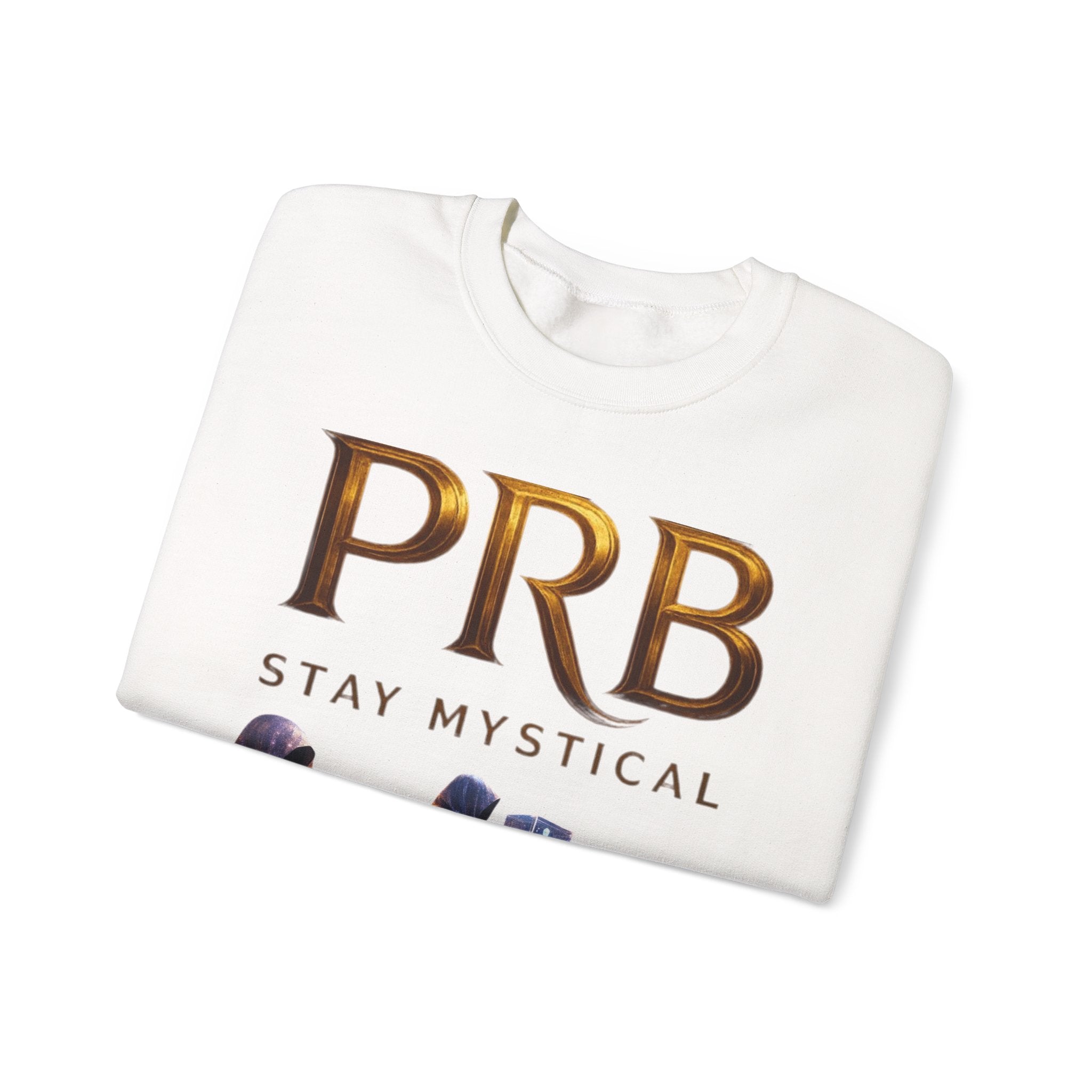PRB Mystic Library Crewneck Sweatshirt — Cosmic Wizardry Art by Power Runs Black