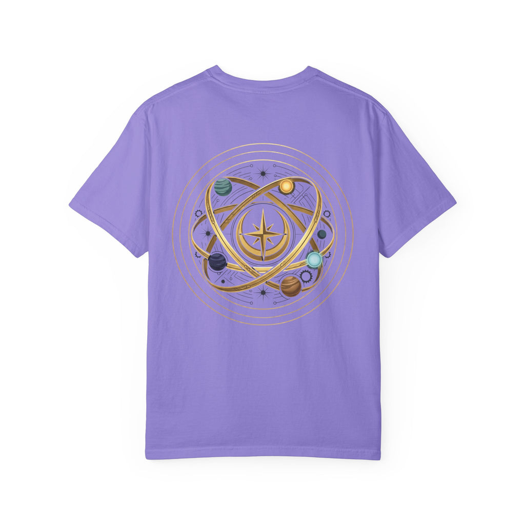 PRB Crown & Cosmos Graphic T-Shirt | Gold Royal Crest & Celestial Back by Printify