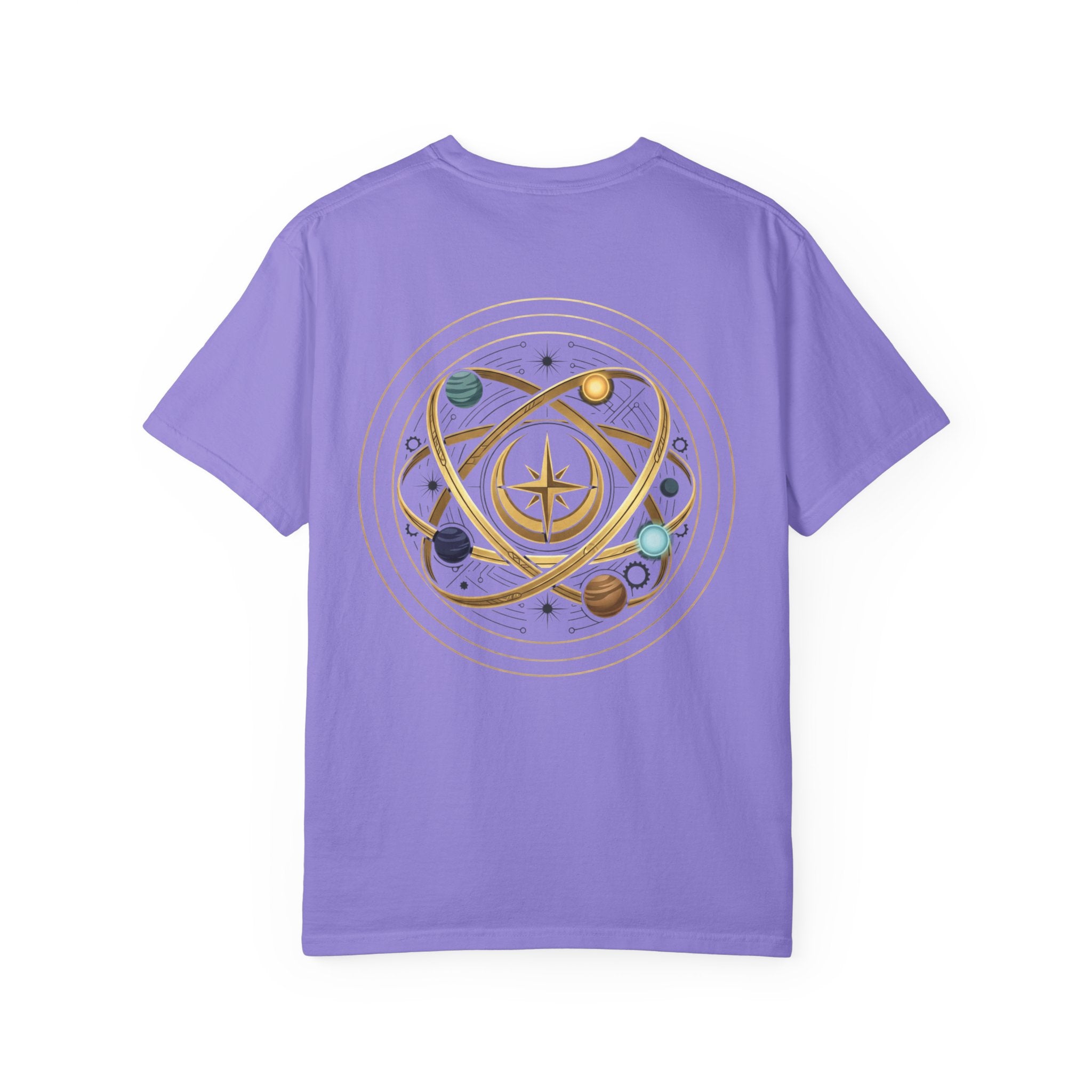 PRB Crown & Cosmos Graphic T-Shirt | Gold Royal Crest & Celestial Back by Printify