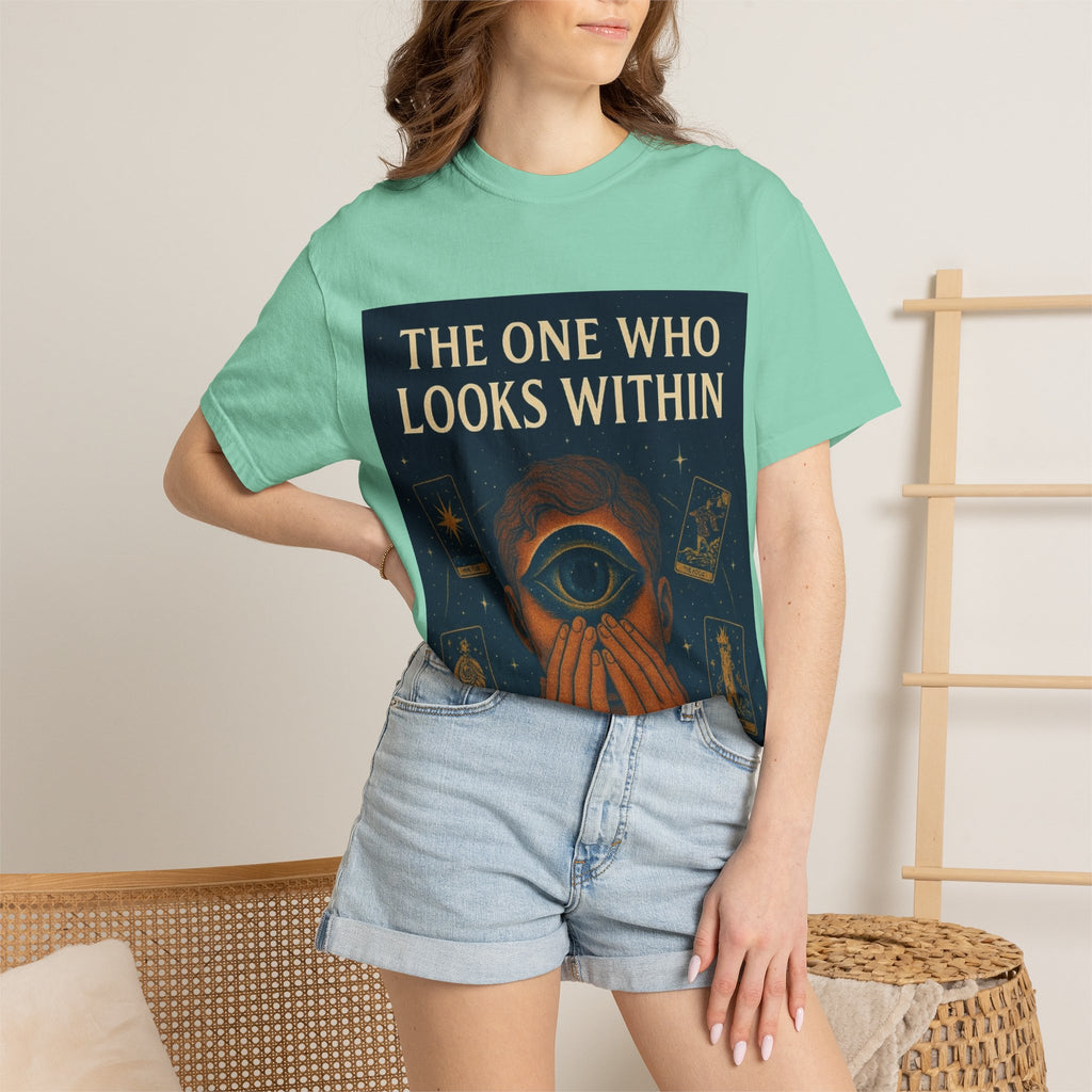 PRB Tarot Eye T-Shirt — "The One Who Looks Within" Mystical Graphic Tee by Power Runs Black
