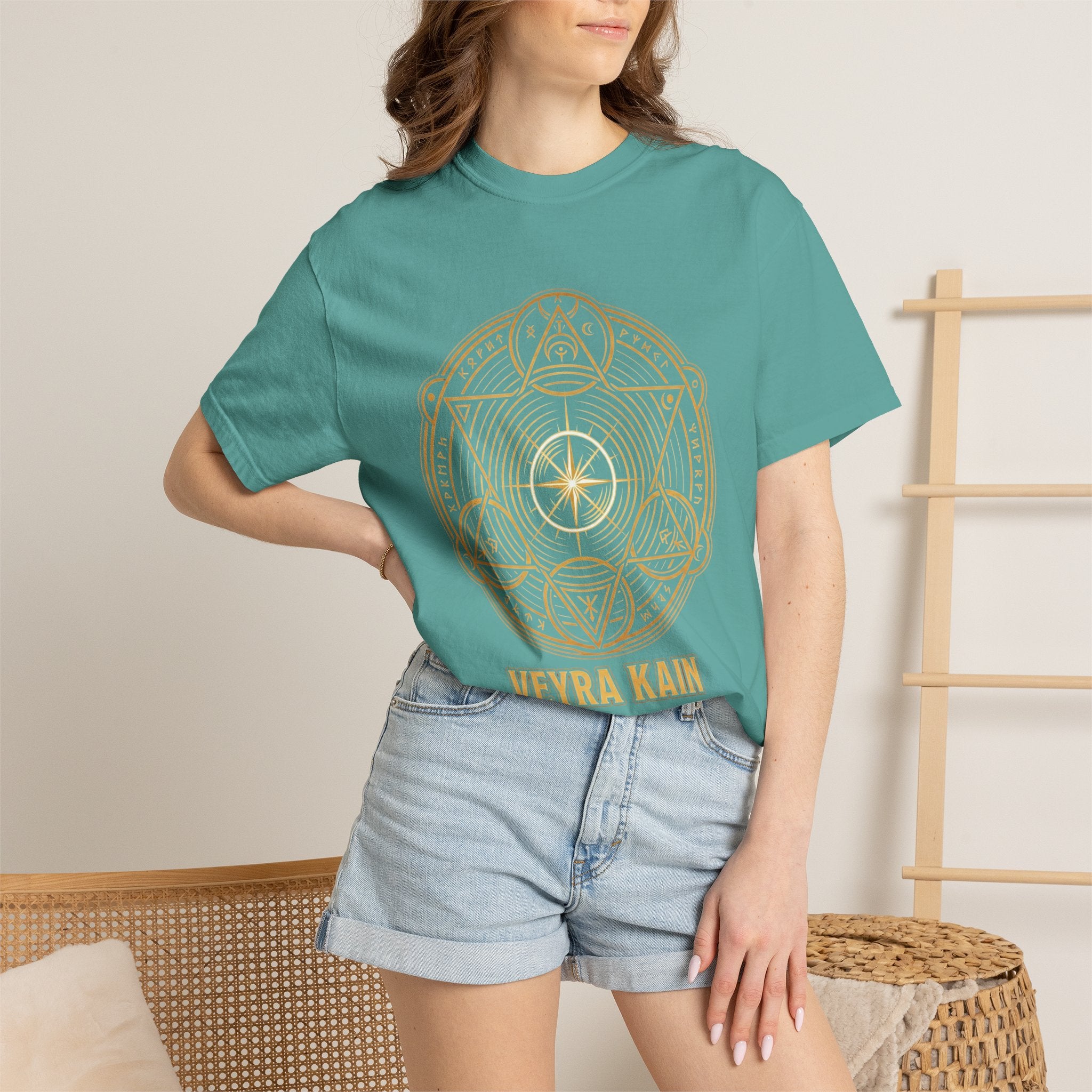 Power Runs Black PRB — Veyra Kain Geometric Sigil Tee with “Too Much Becomes Ruin” Graphic T-Shirt by Power Runs Black