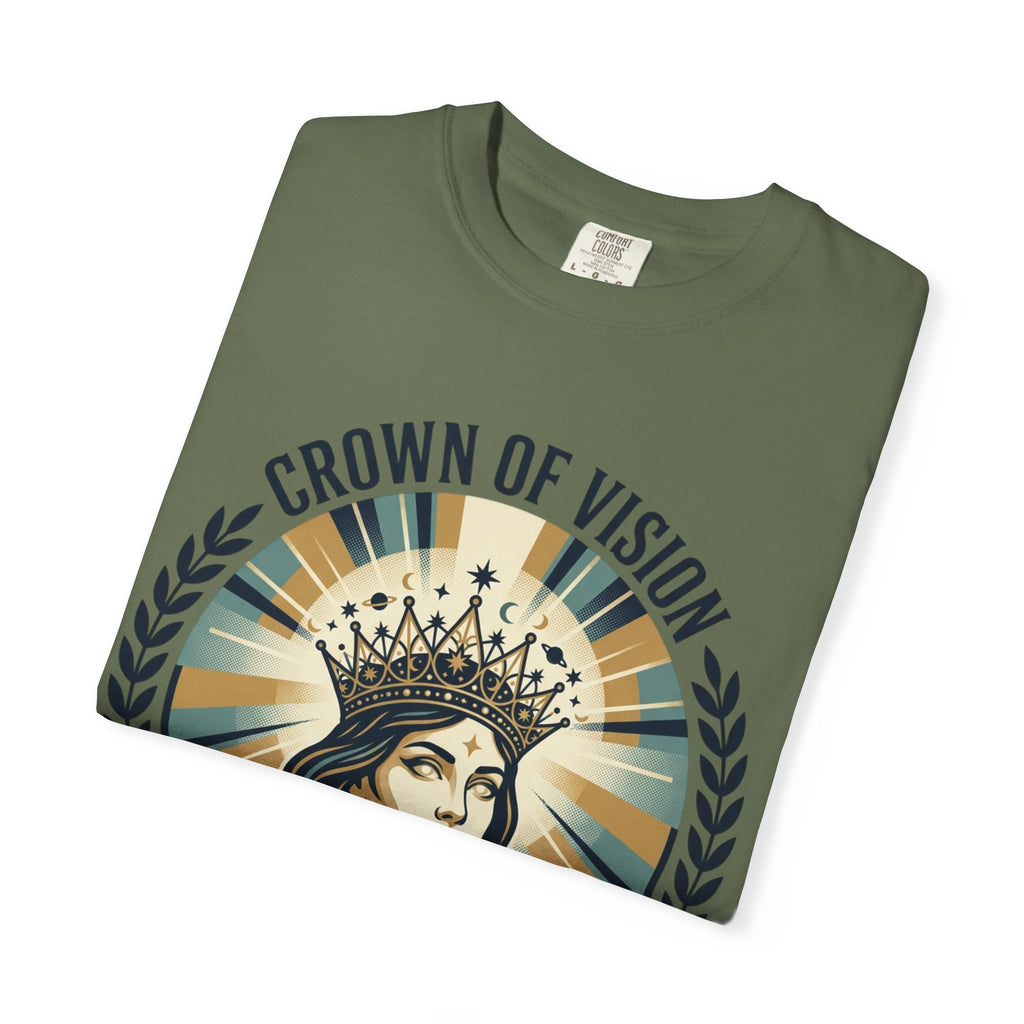 Power Runs Black Crown of Vision T-Shirt — Vintage Inspirational Graphic Tee by Printify
