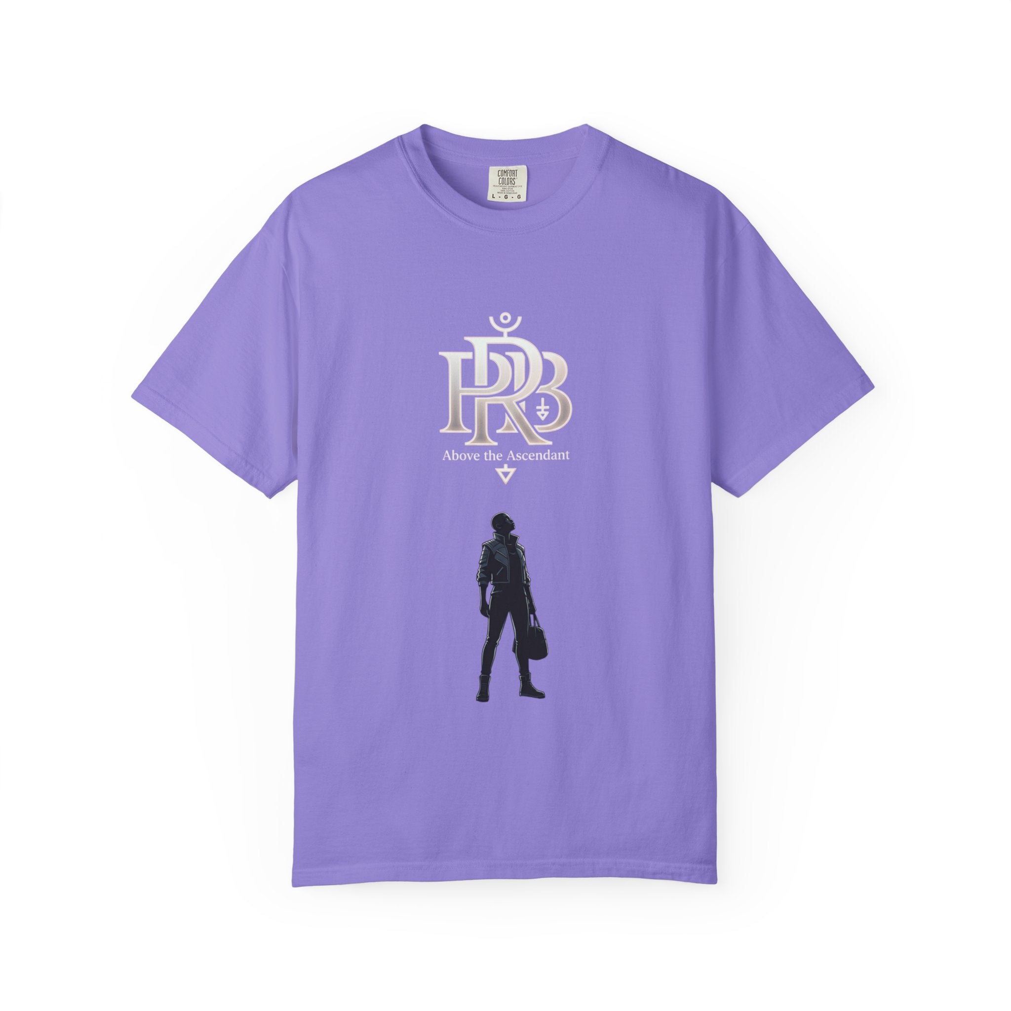 Printify Silhouette Logo T‑Shirt — Minimalist Dressed Figure & PRD Monogram - T-Shirt