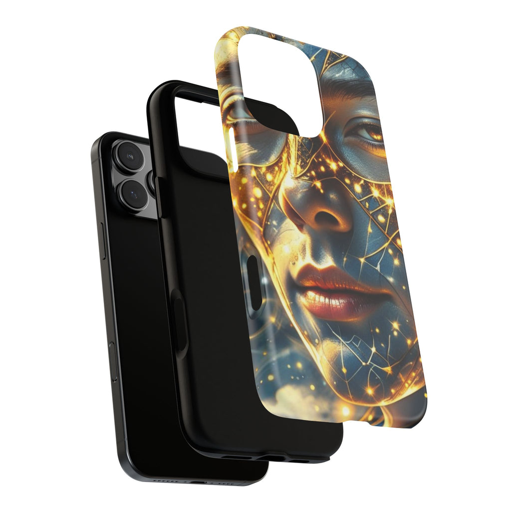 PRB Galactic Portrait Tough Case | Cosmic Face Phone Case, Starry Nebula Design by Printify
