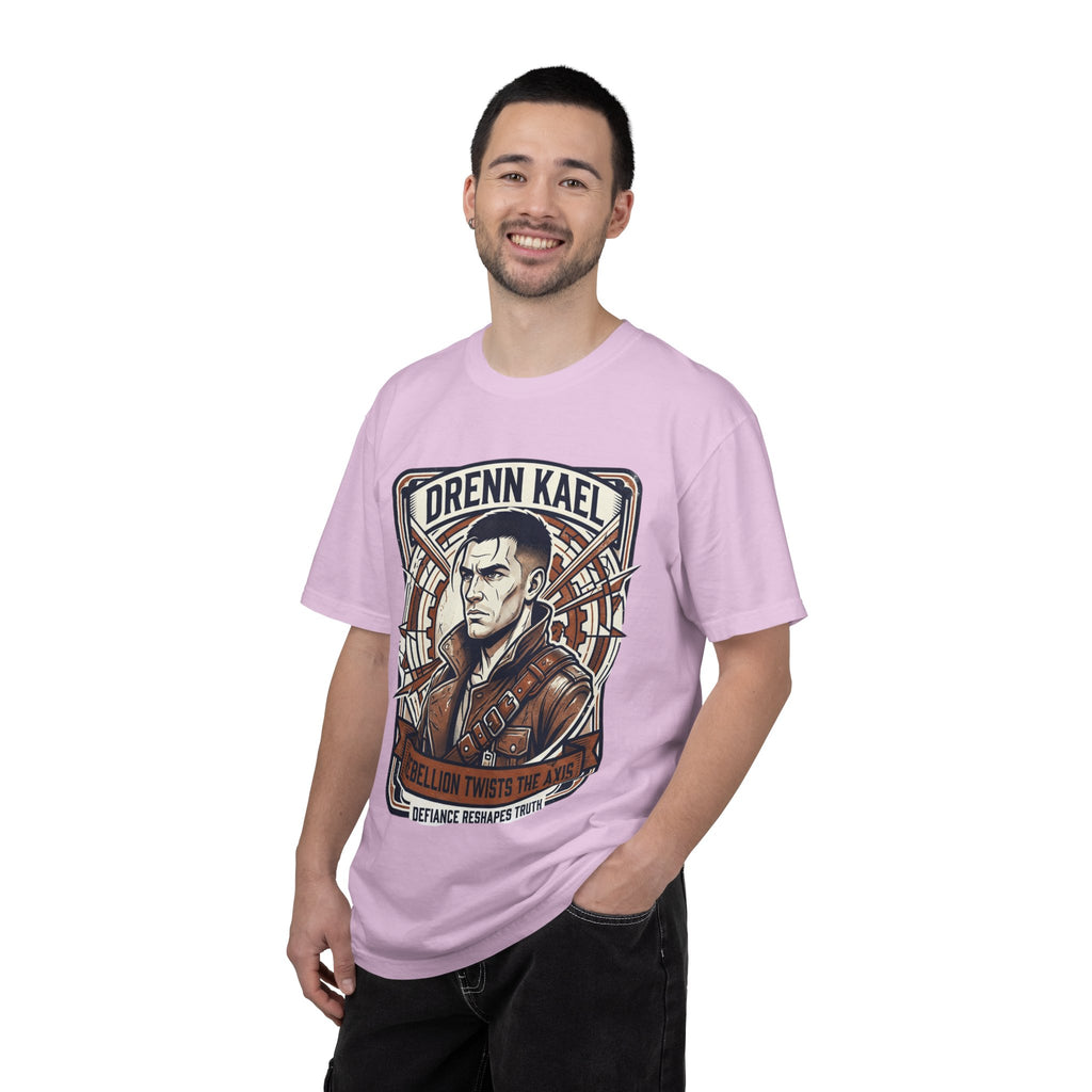 Power Runs Black PRB Drenn Kael Portrait T-Shirt — "Rebellion Twists the Axis" Graphic Tee by Printify