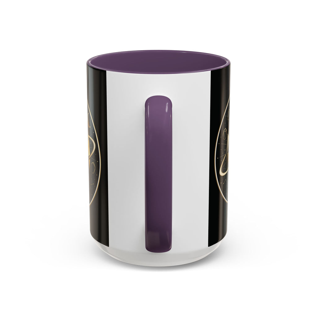 PRB Gold Cosmos Design Accent Coffee Mug | The Break, Planet Illustration by Printify