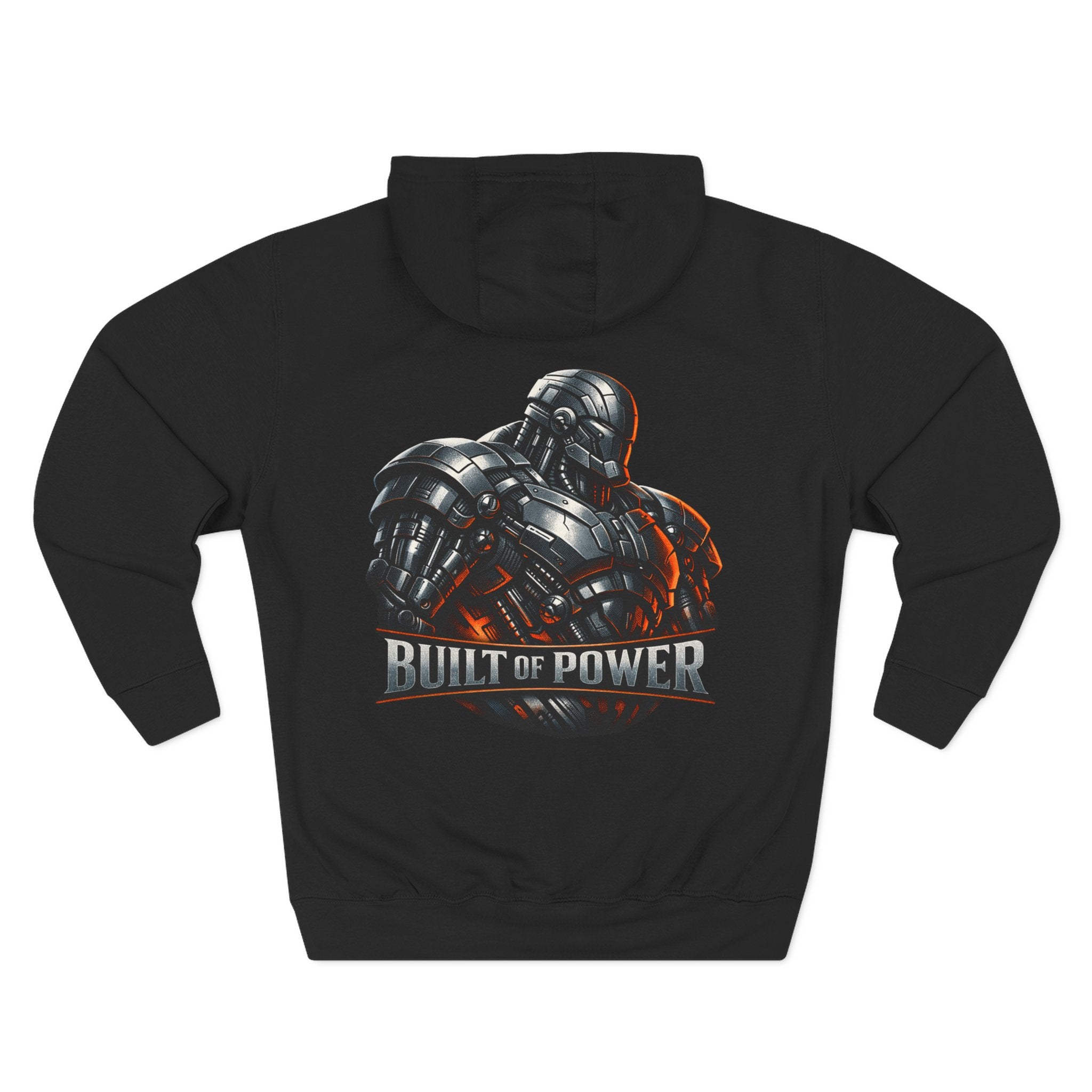 PRB Built of Power Graphic Hoodie — ‘Power Runs Black’ Industrial Mech Design by Power Runs Black