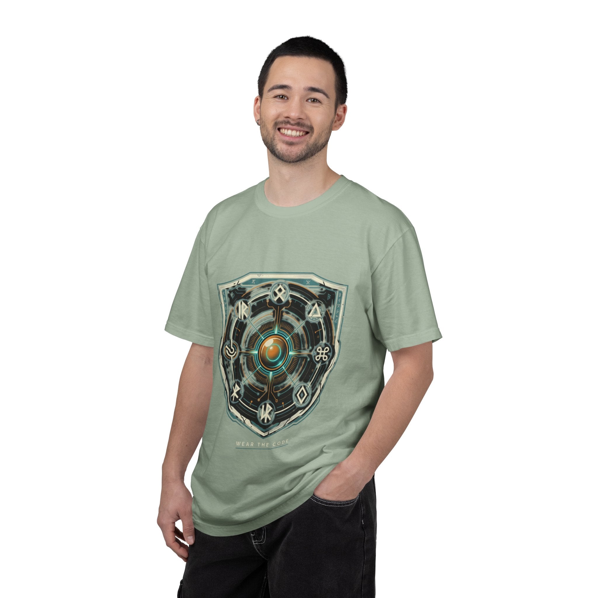 Power Runs Black PRB "Wear The Code" Mystic Shield T-Shirt — Geometric Sigil Graphic Tee by Power Runs Black