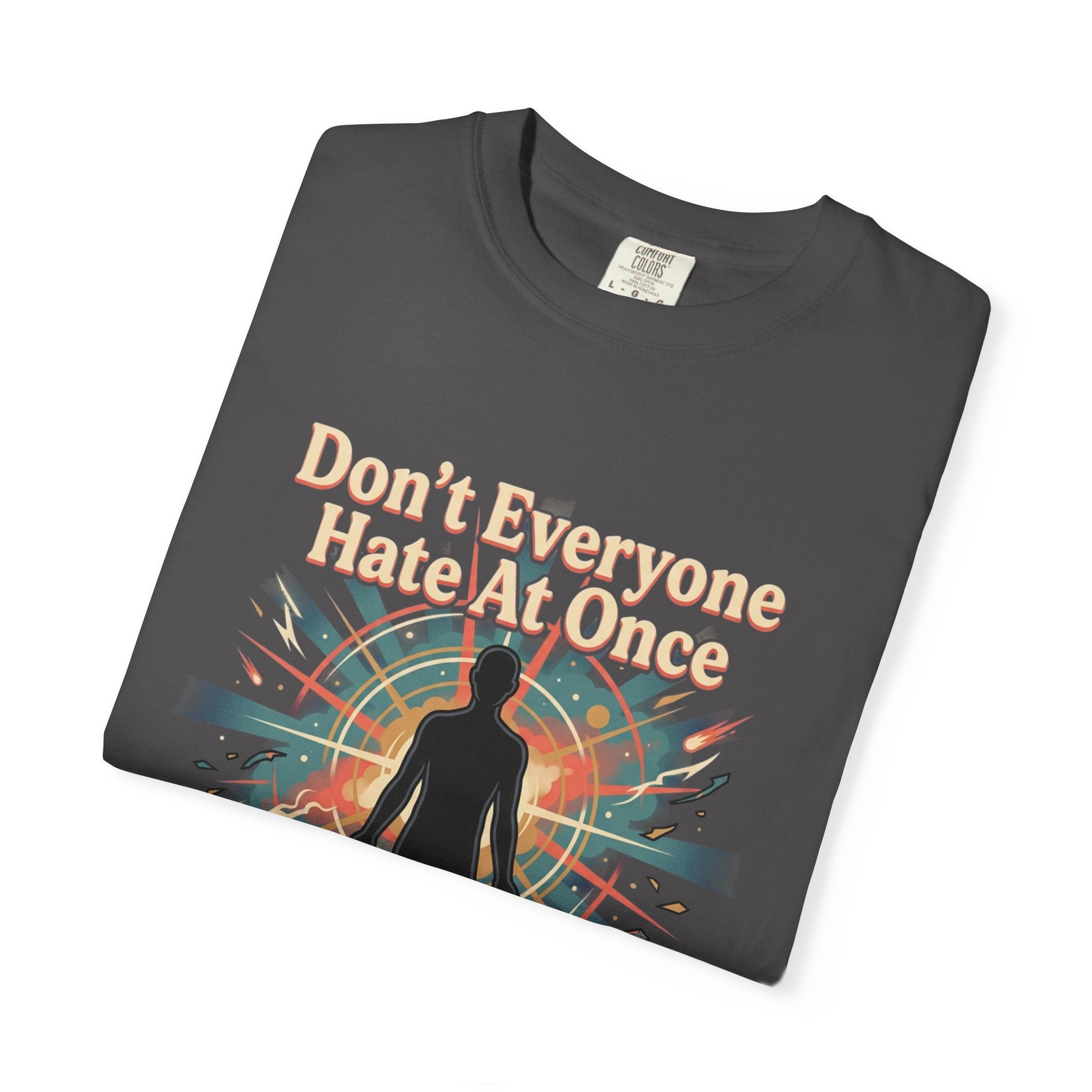 Power Runs Black Don't Everyone Hate Me Once" Retro Silhouette Graphic Tee by Printify