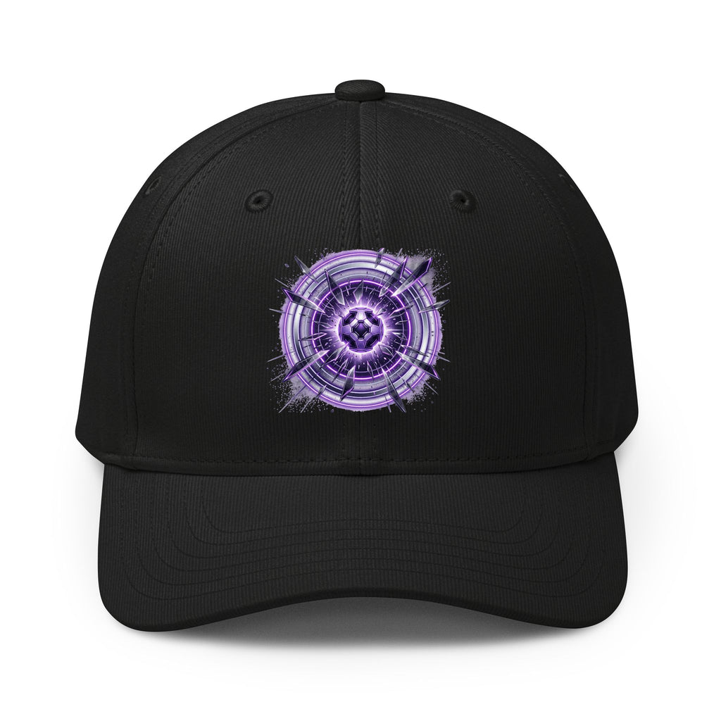 Power Runs Black Purple Mandala Soccer Adidas Cap — Minimal Streetwear Dad Hat by Power Runs Black
