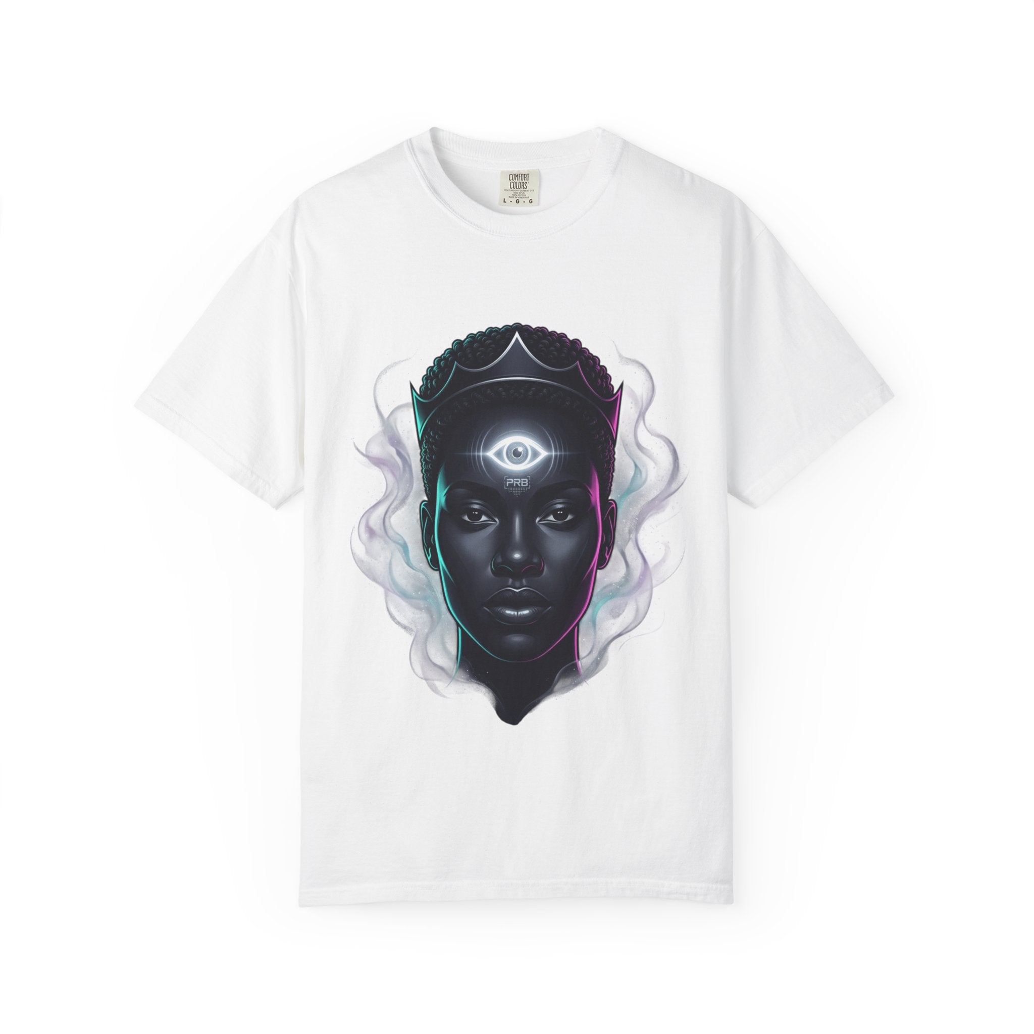 Printify PRB Third Eye Omni‑Vision Ascendant 4K Cosmic Portrait T-shirt | Mystic Black Face Artwork - T-Shirt
