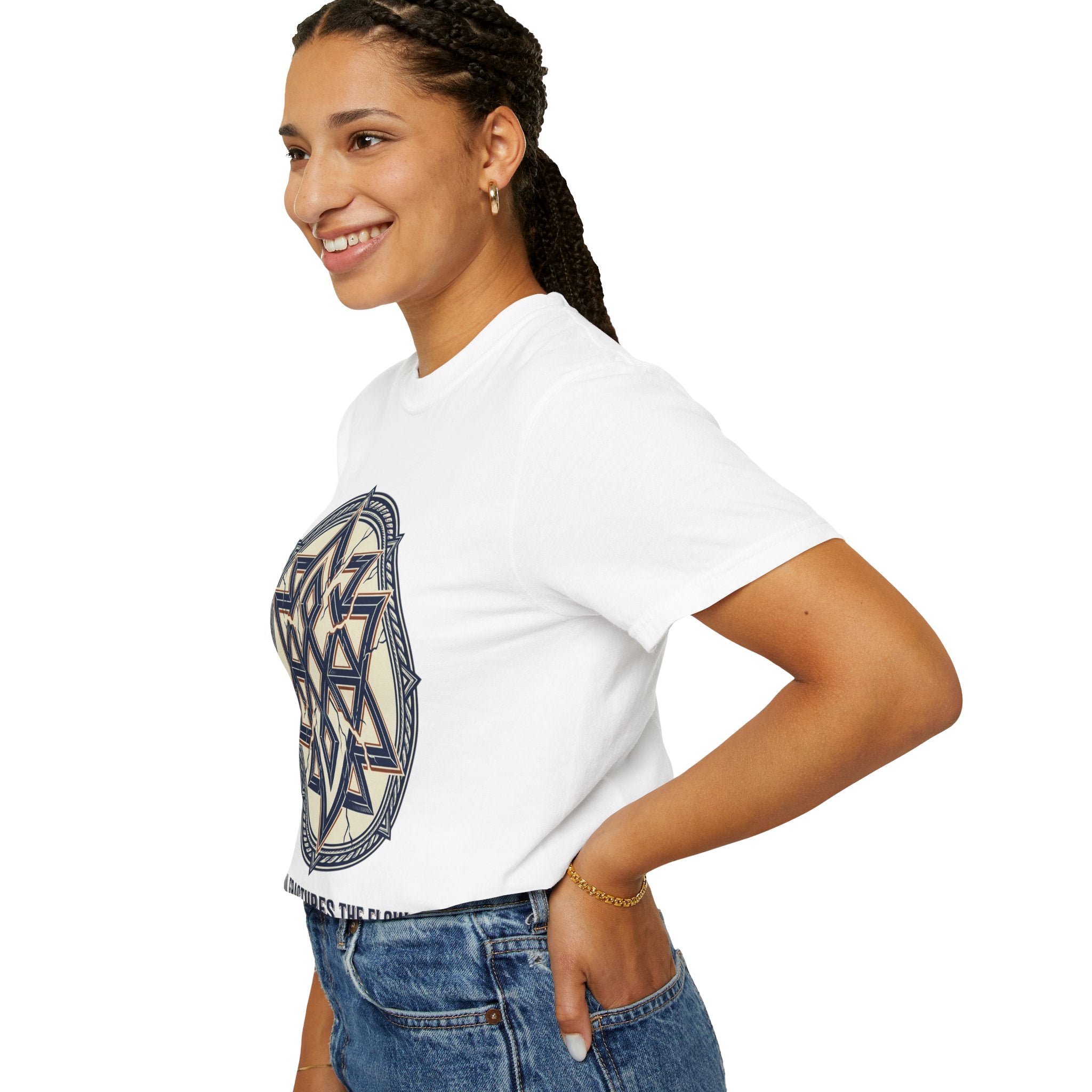 Power Runs Black PRB Geometric Star Mandala T-Shirt — "Control Fractures the Flow" Graphic Tee by Power Runs Black