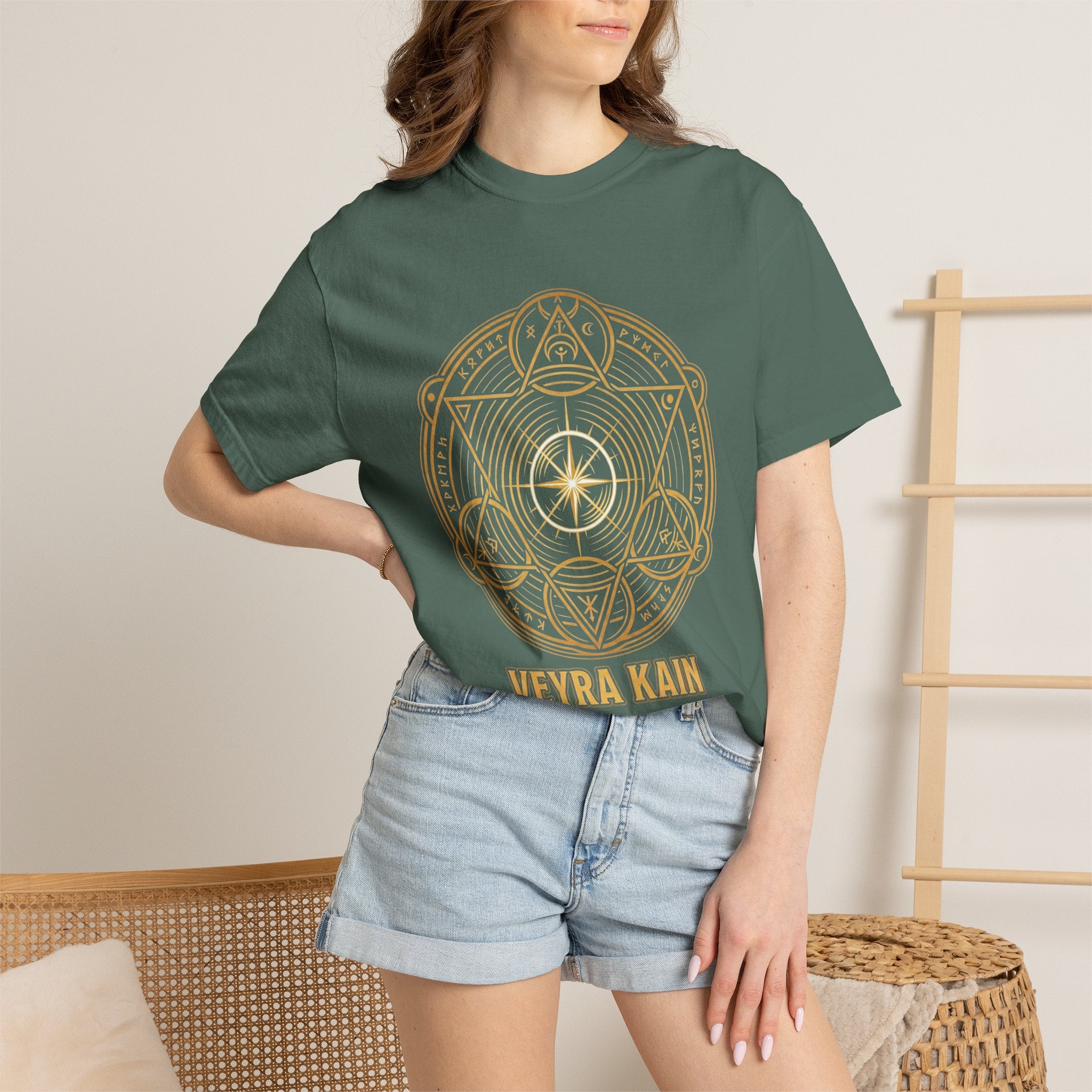 Power Runs Black PRB — Veyra Kain Geometric Sigil Tee with “Too Much Becomes Ruin” Graphic T-Shirt by Power Runs Black
