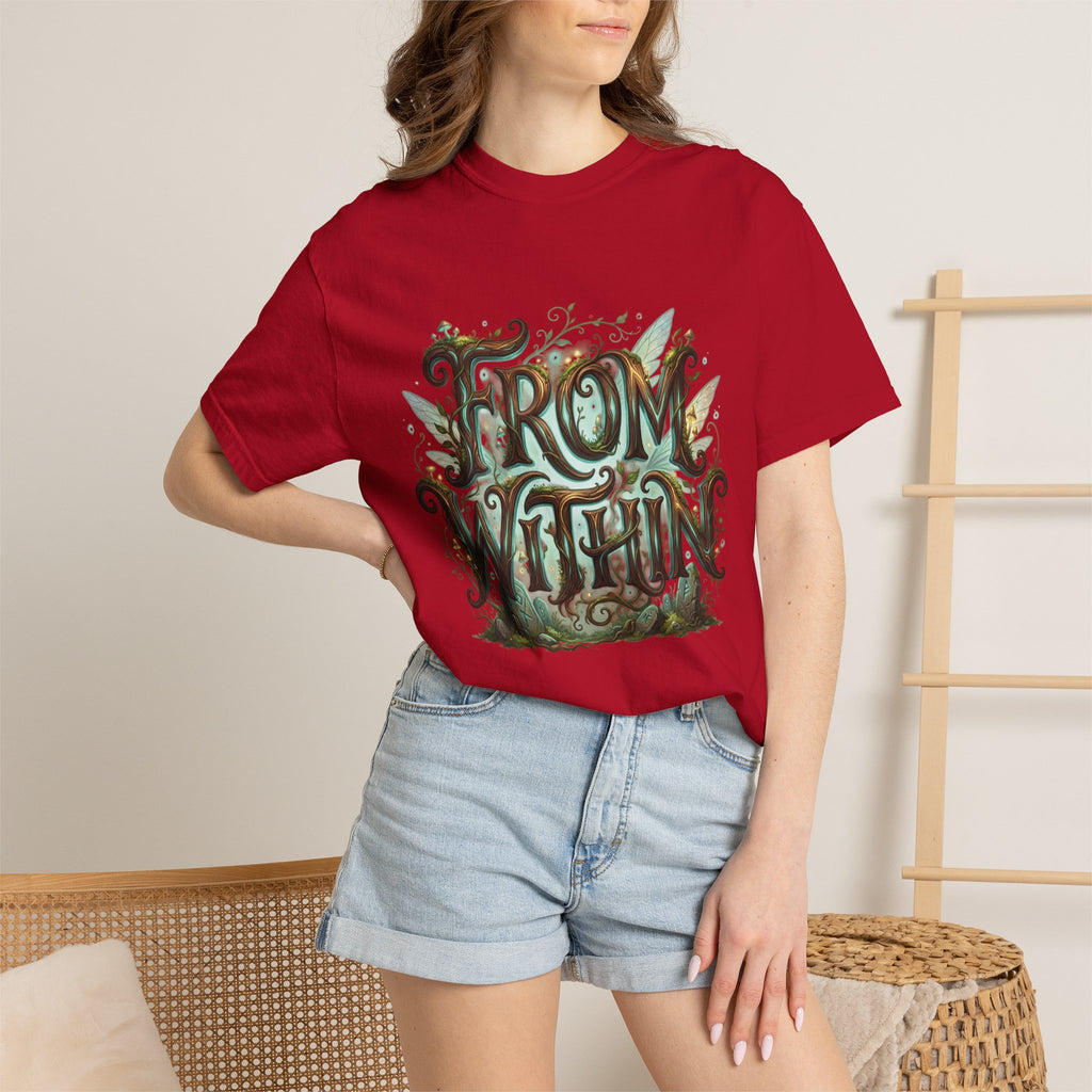 Power Runs Black PRB From Within T-shirt | Nature Typography Forest Illustration by Printify
