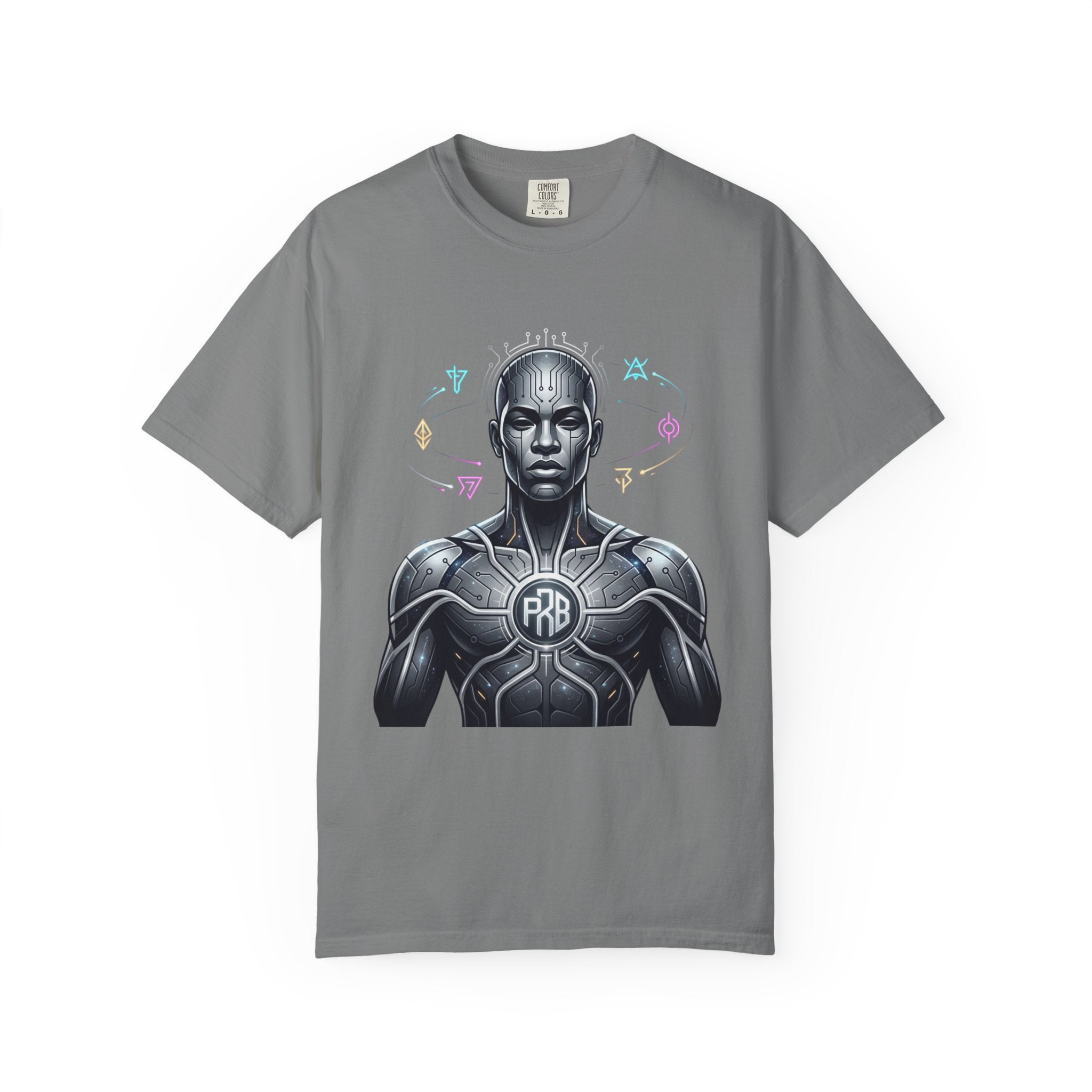 Printify PRB Algorithm God: Cosmic Processor 4K — Cybernetic Warrior T-Shirt | - T-Shirt