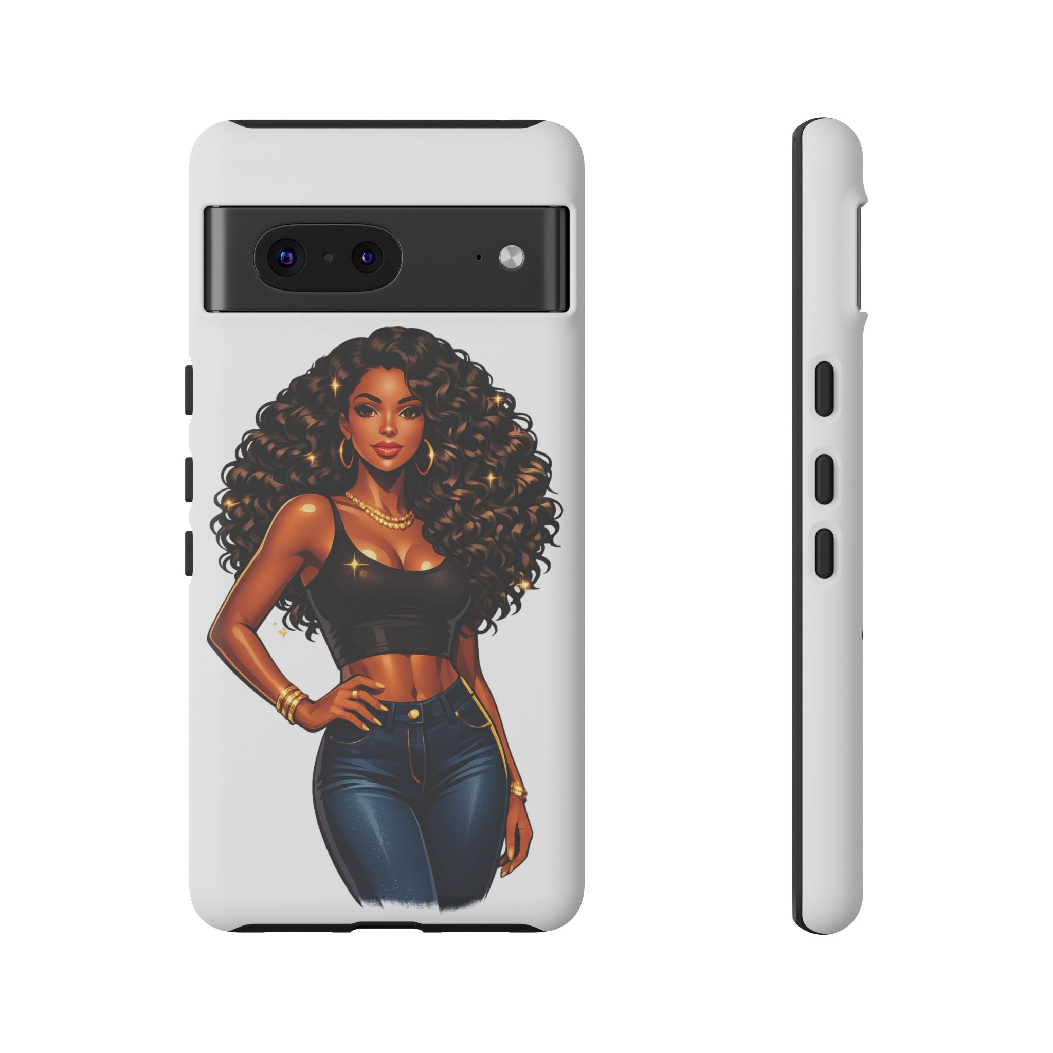 Pretty Rich Bitch by PRB Curly Hair Phone Case by Printify