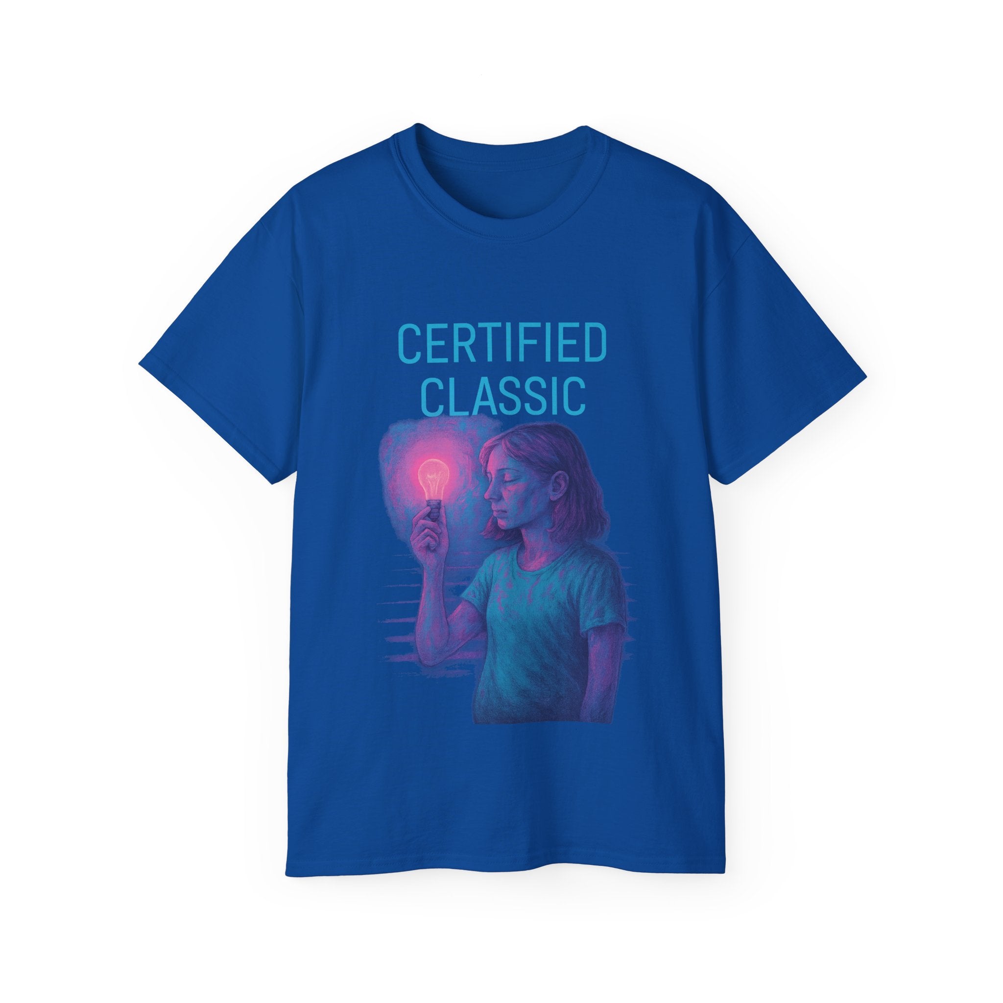 PRB Certified Classic portrait tee | Retro portrait holding light by Power Runs Black