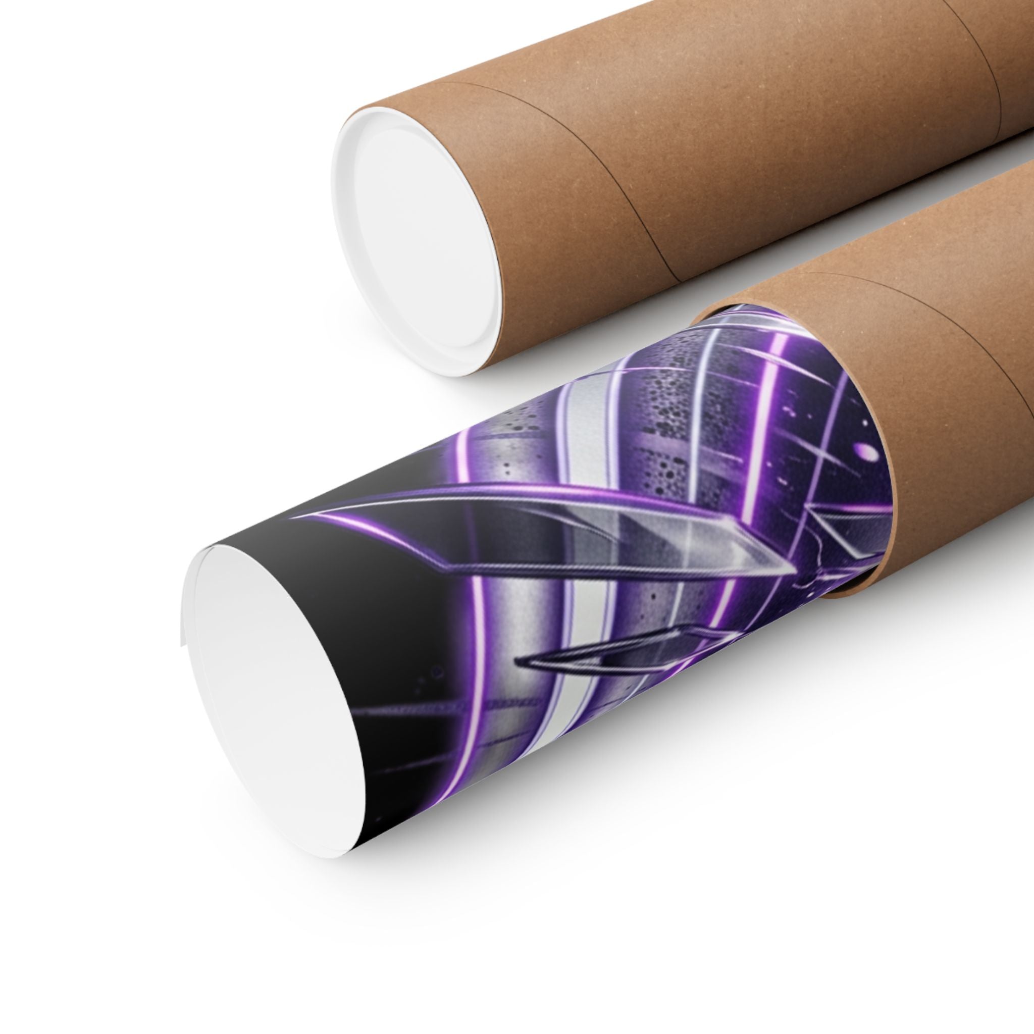 Power Runs Black Purple Energy Shield Matte Poster by Power Runs Black