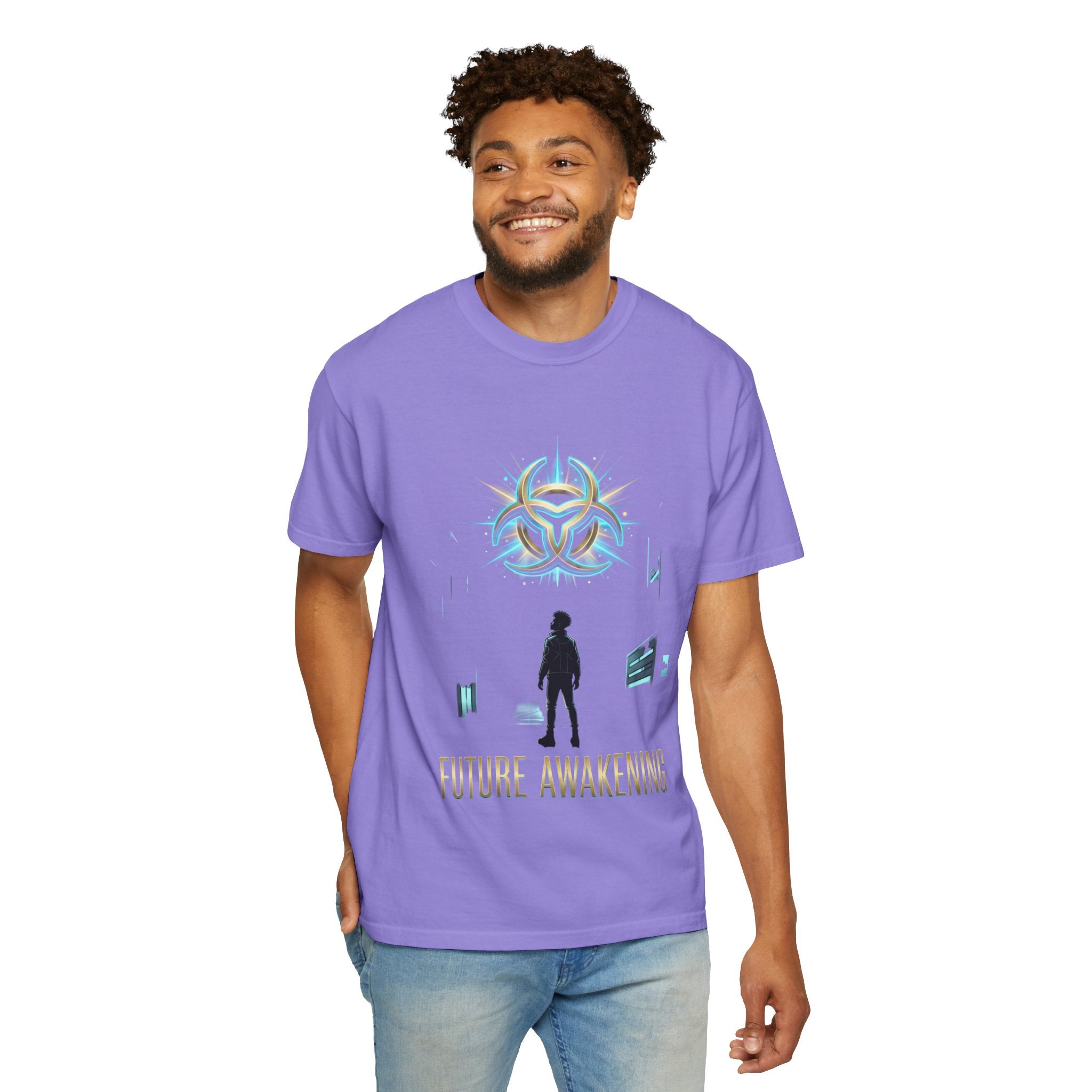 PRB Future Awakening T-Shirt | Sci-Fi Silhouette Graphic Tee by Printify