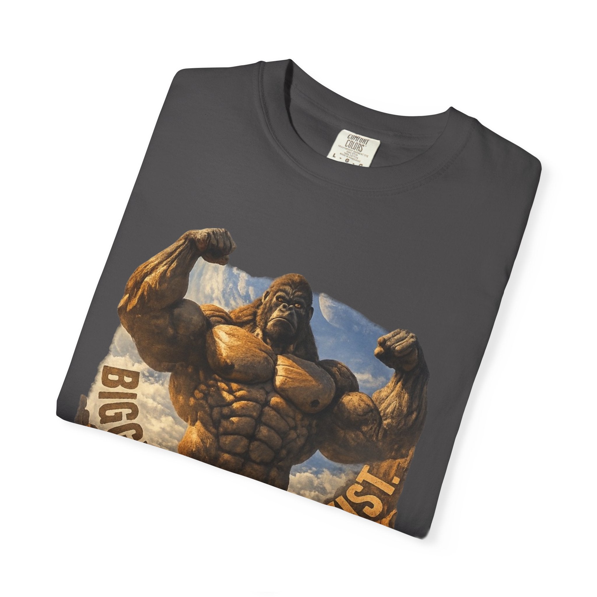 PRB Biggest Flex I Exist T-Shirt — Funny Muscle Gorilla Graphic Tee by Power Runs Black