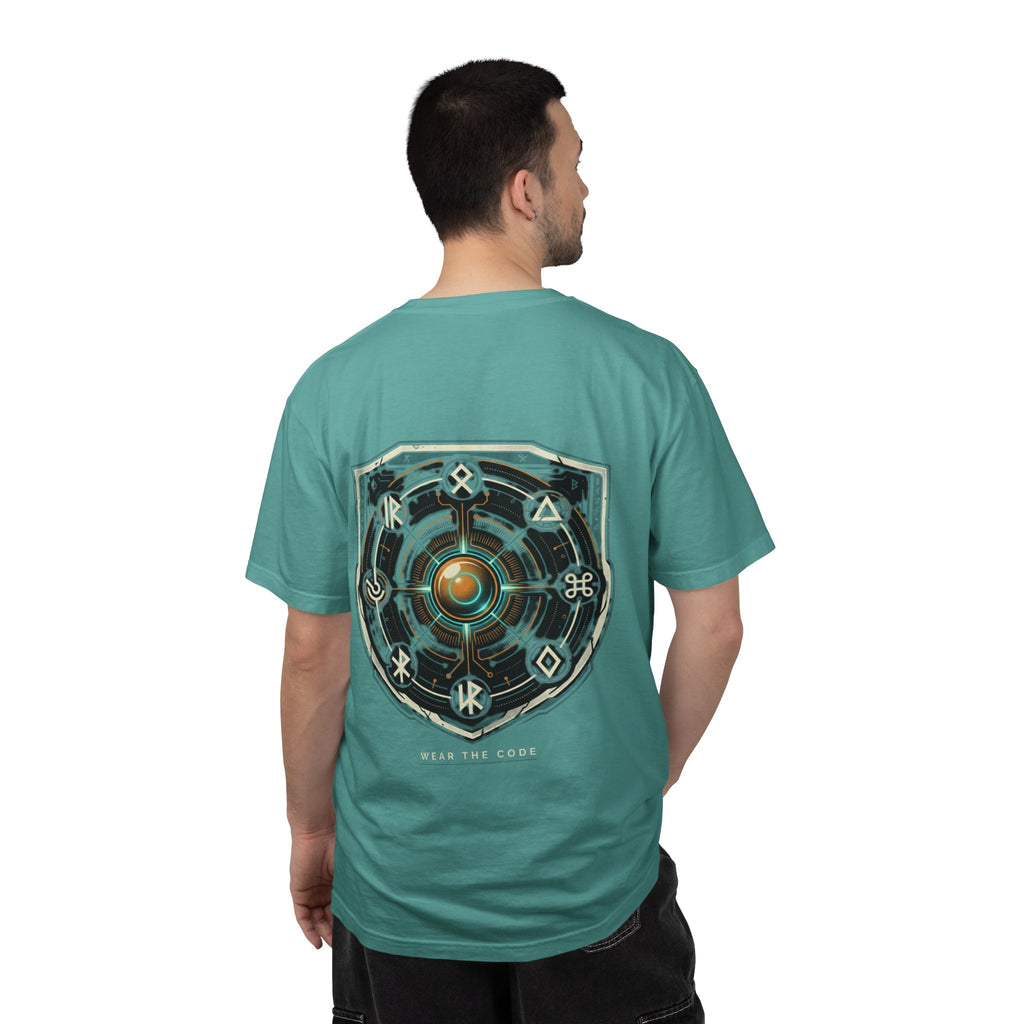 Power Runs Black PRB "Wear The Code" Mystic Shield T-Shirt — Geometric Sigil Graphic Tee by Printify