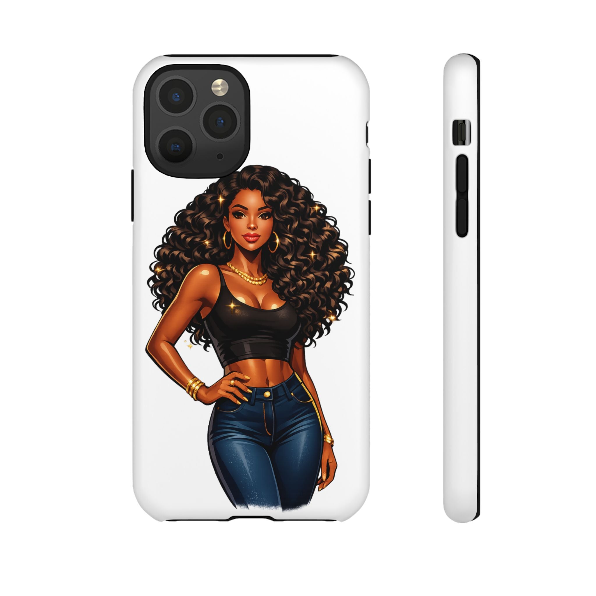 Pretty Rich Bitch by PRB Curly Hair Phone Case by Printify
