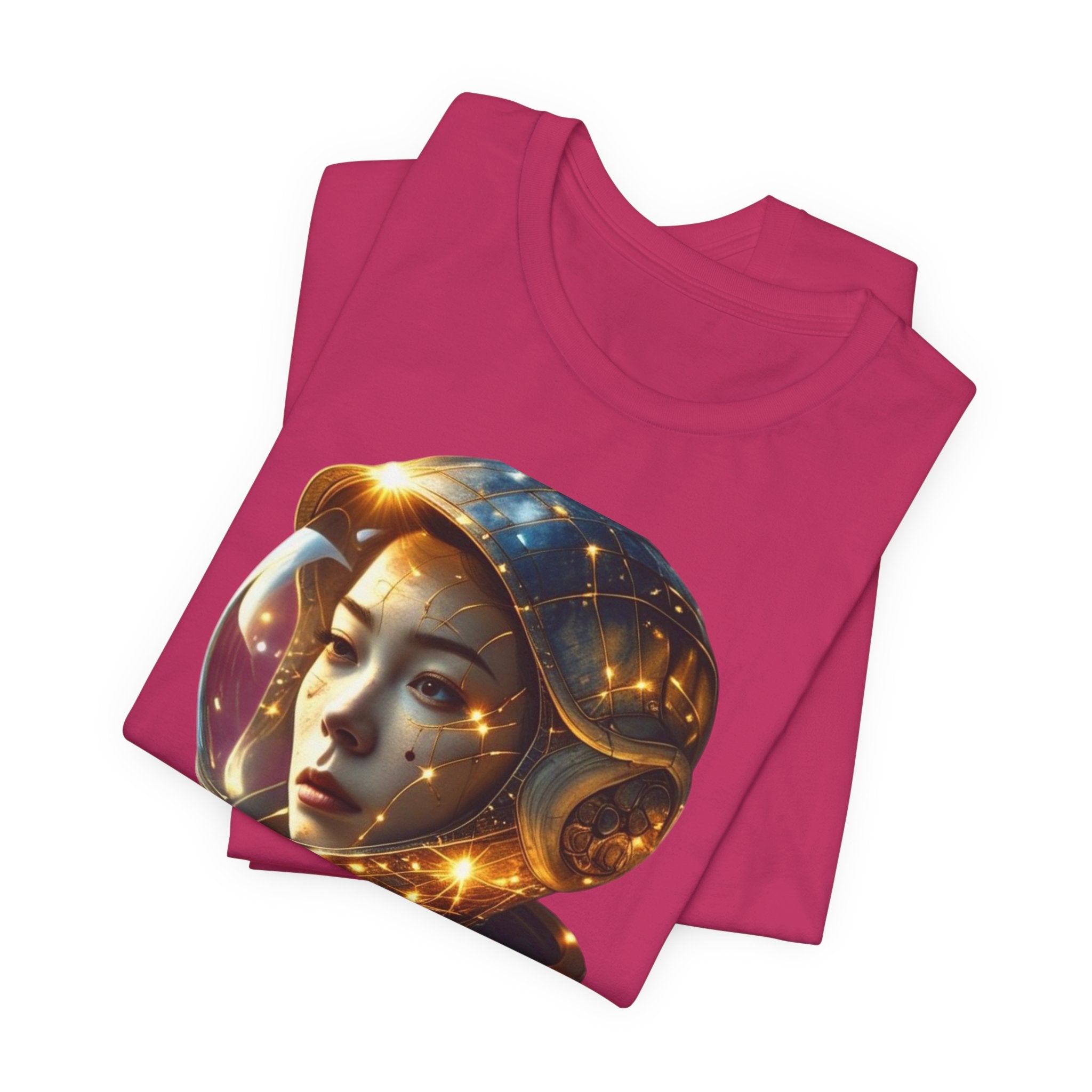 PRB Astronaut Portrait Tee — Starry Cosmic Helmet Graphic T-Shirt by Power Runs Black