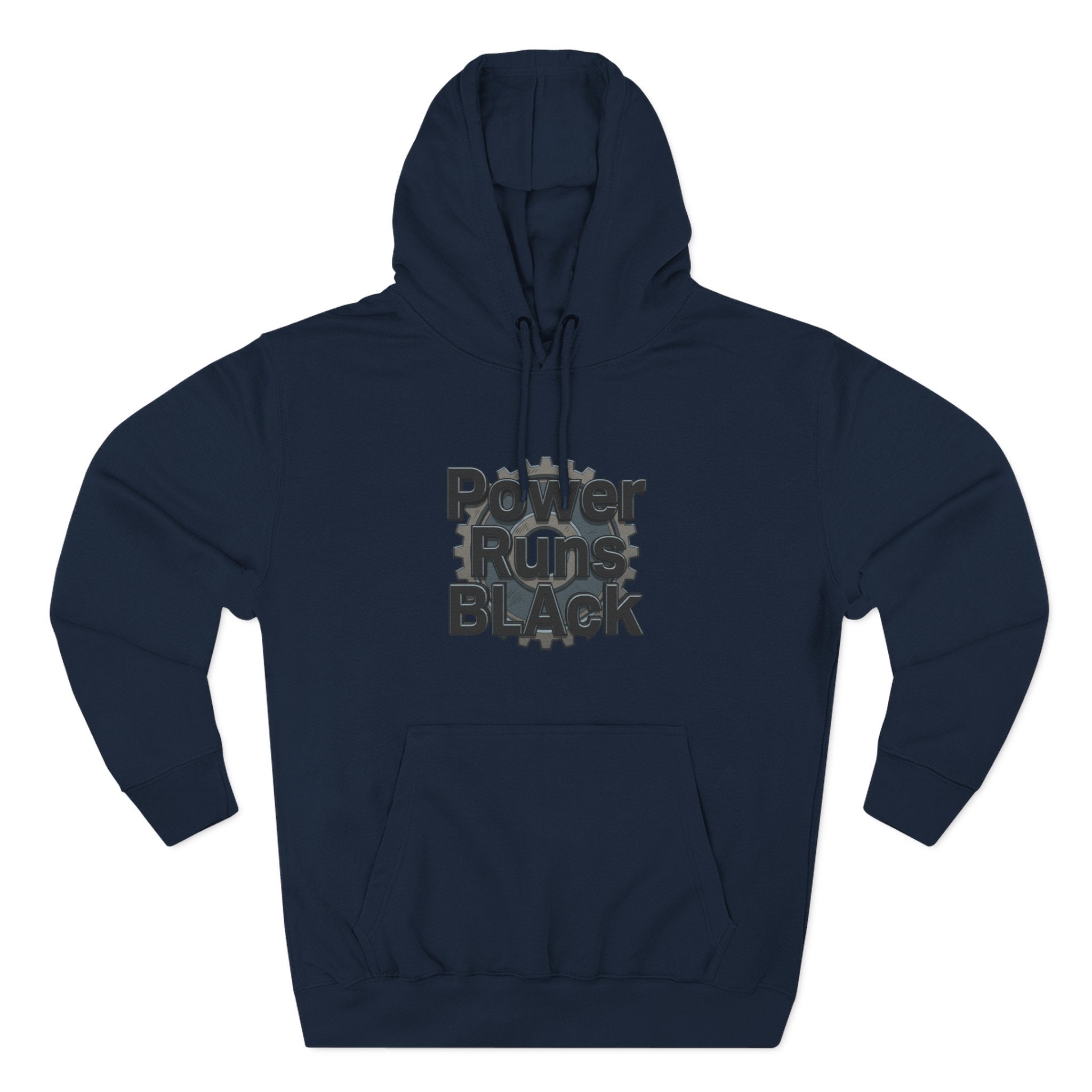 PRB Built of Power Graphic Hoodie — ‘Power Runs Black’ Industrial Mech Design by Power Runs Black