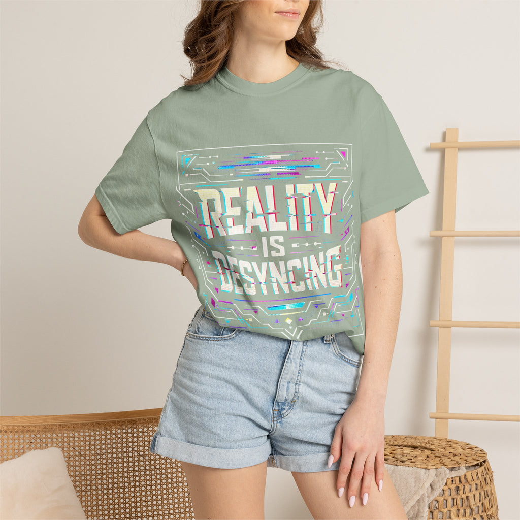 Power Runs Black PRB Glitchy Pastel "Reality Is Desyncing" T-Shirt by Printify