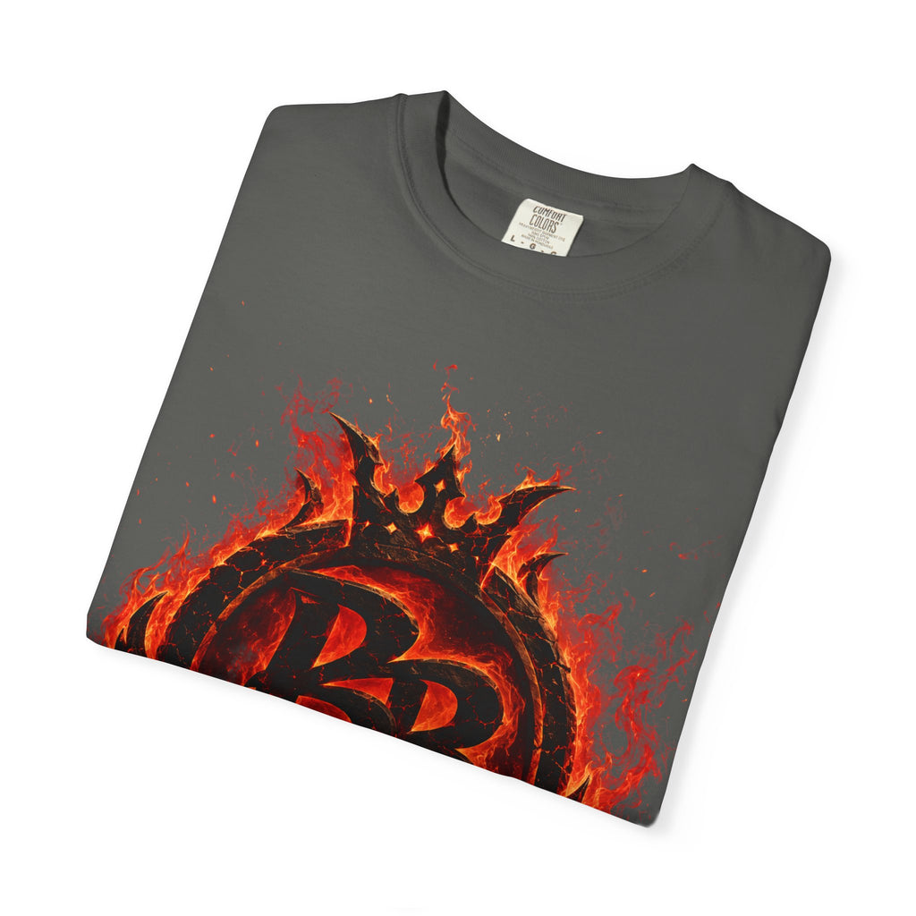 Power Runs Back PRB Flame Logo T-shirt | Fiery Emblem Tee, Grunge Rock Chic by Power Runs Black