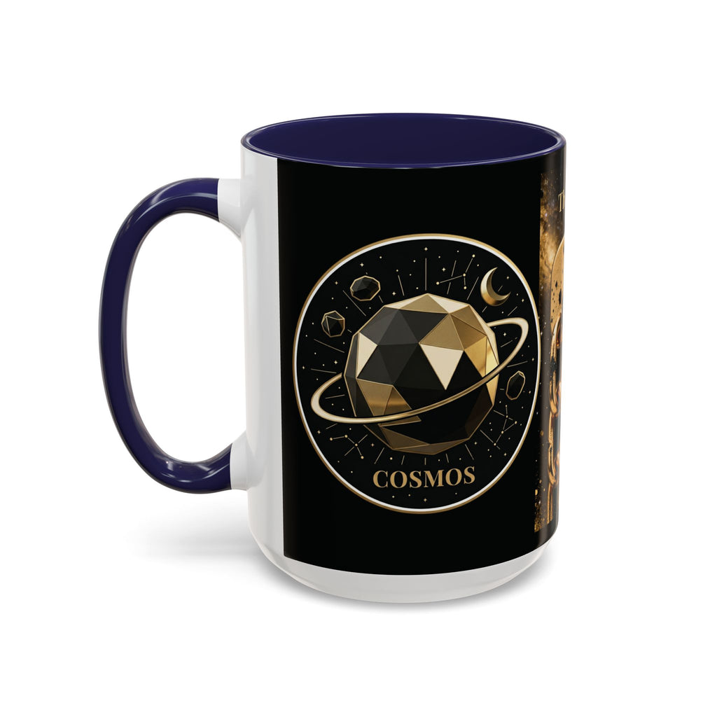 PRB Gold Cosmos Design Accent Coffee Mug | The Break, Planet Illustration by Printify