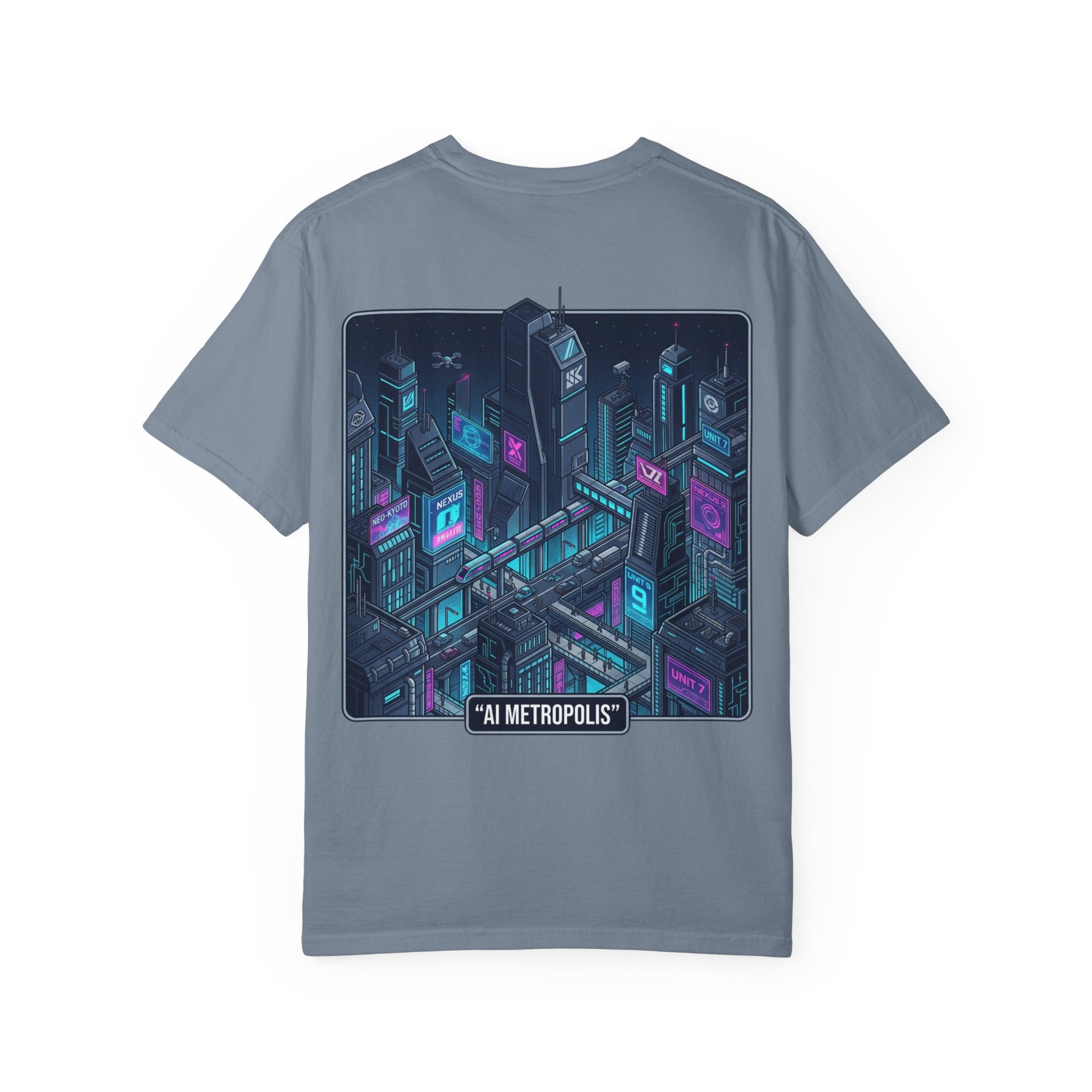 Power Runs Black AI Metropolis T-Shirt — 'At First, It Entered Quietly' Cybercity Graphic Tee by Concepts VS Entertainment/Tiktok shop
