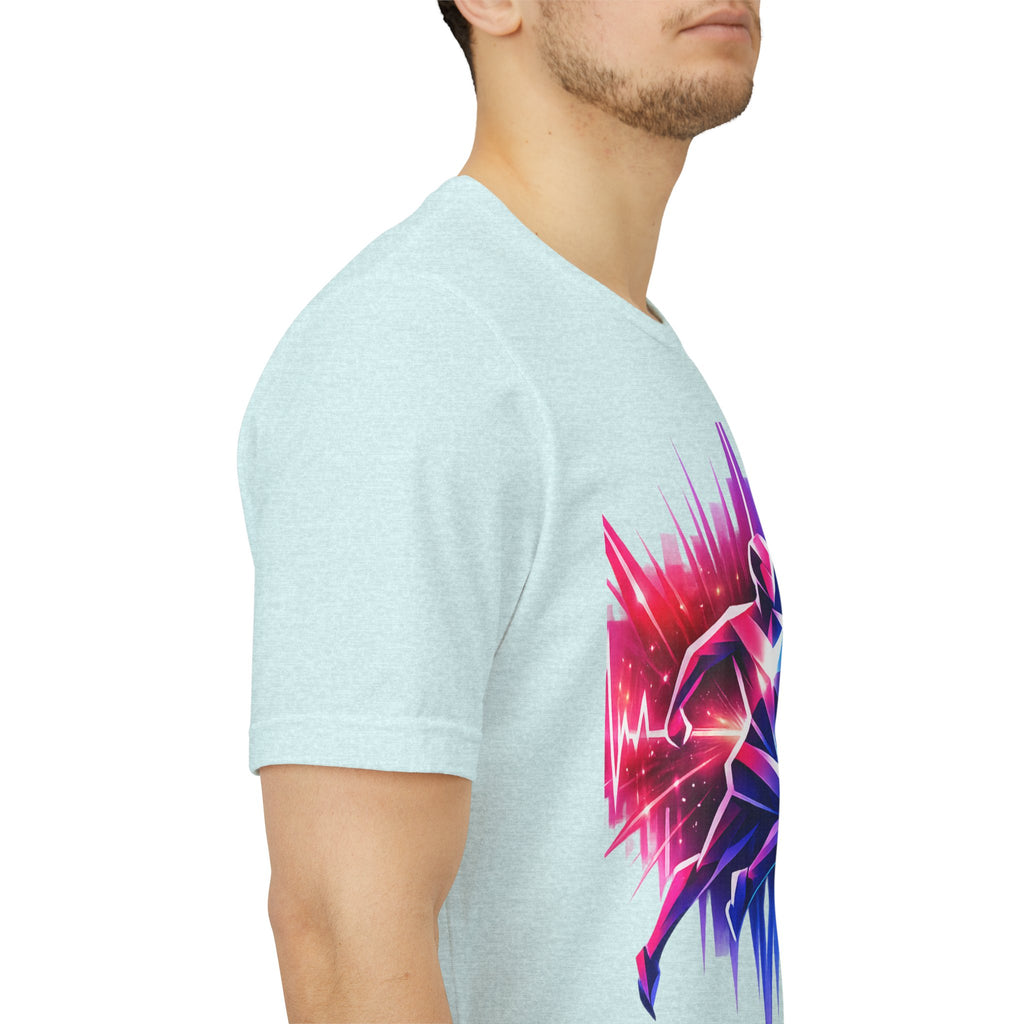Power Runs Black PRB Running Pulse Graphic Tee — Neon Runner Heartbeat Sports T‑Shirt by Power Runs Black