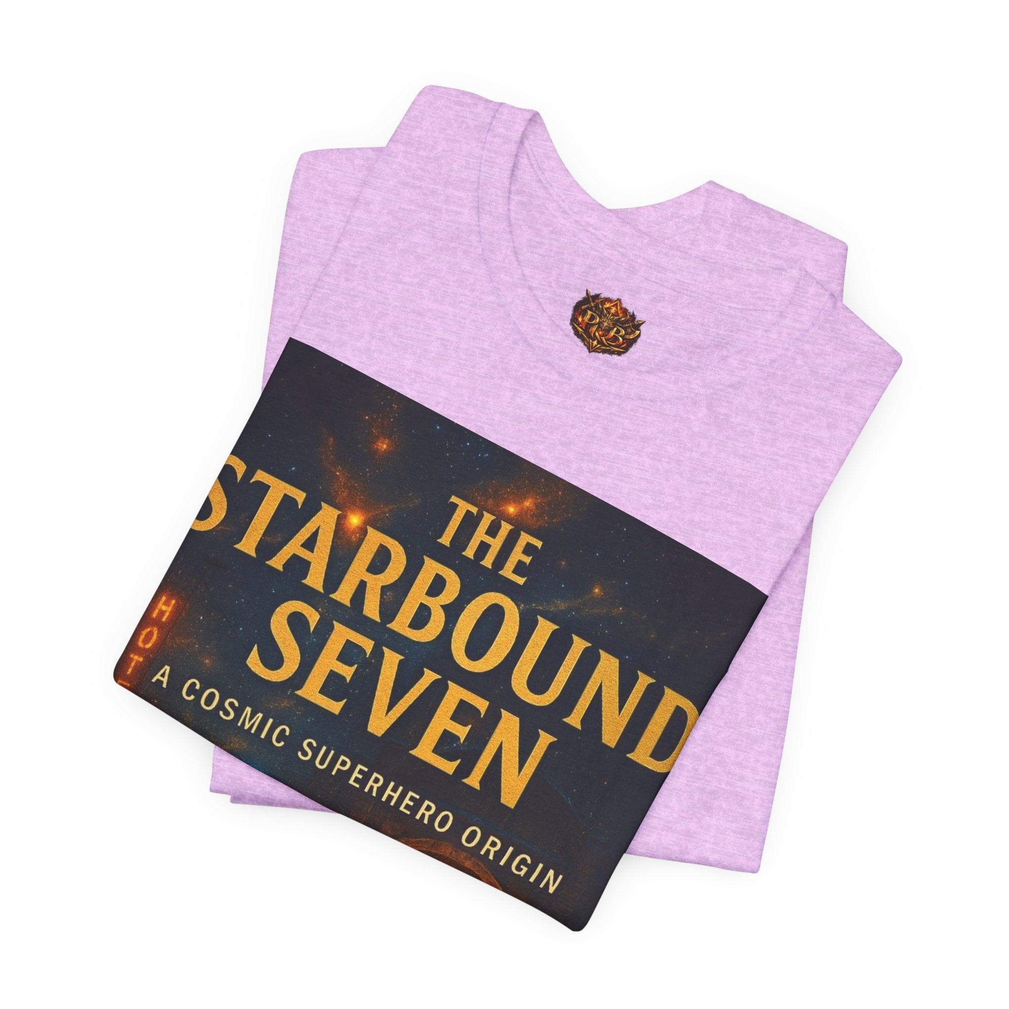 Power Runs Black PRB The Starbound Seven Tee – Retro Cosmic Superhero Poster Shirt by Power Runs Black