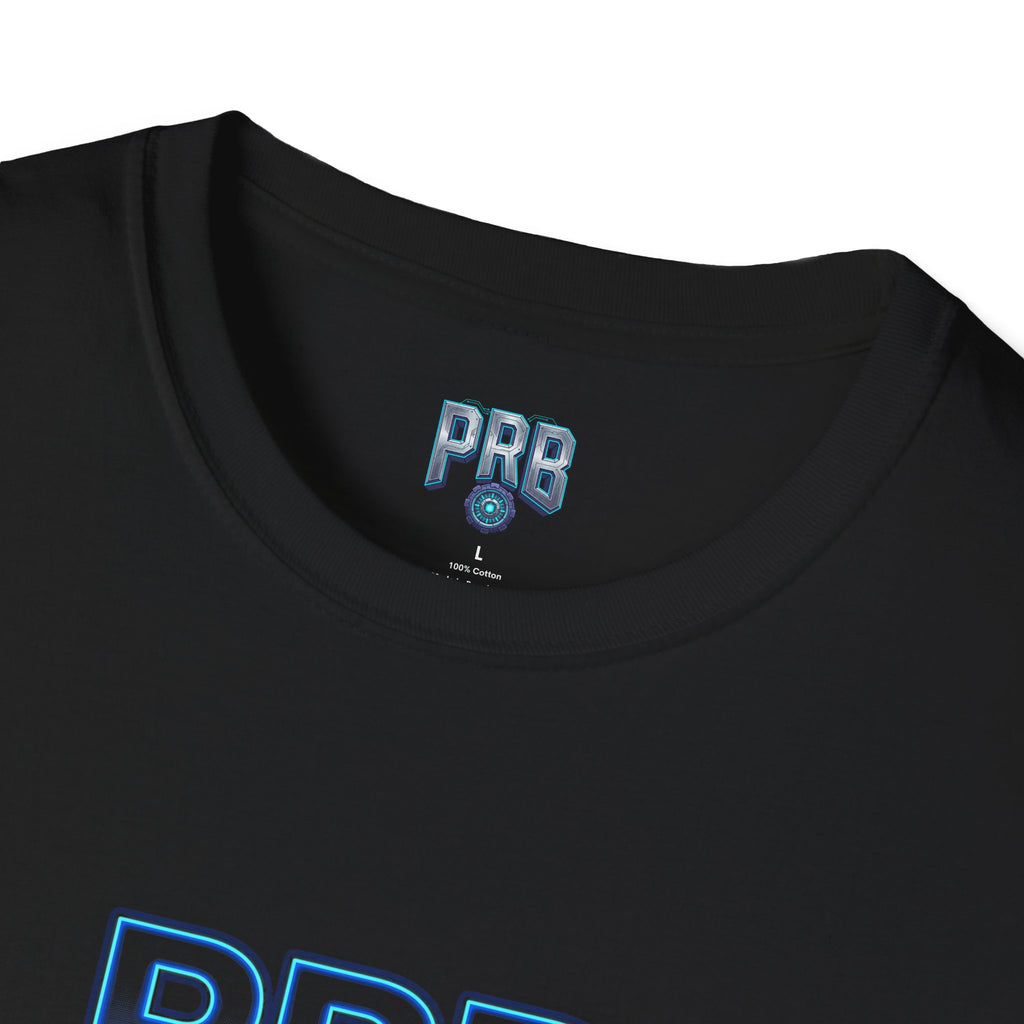 PRB Blackline Sparkforge Engine T‑Shirt — Sci‑Fi Mechanical Graphic Tee by Power Runs Black