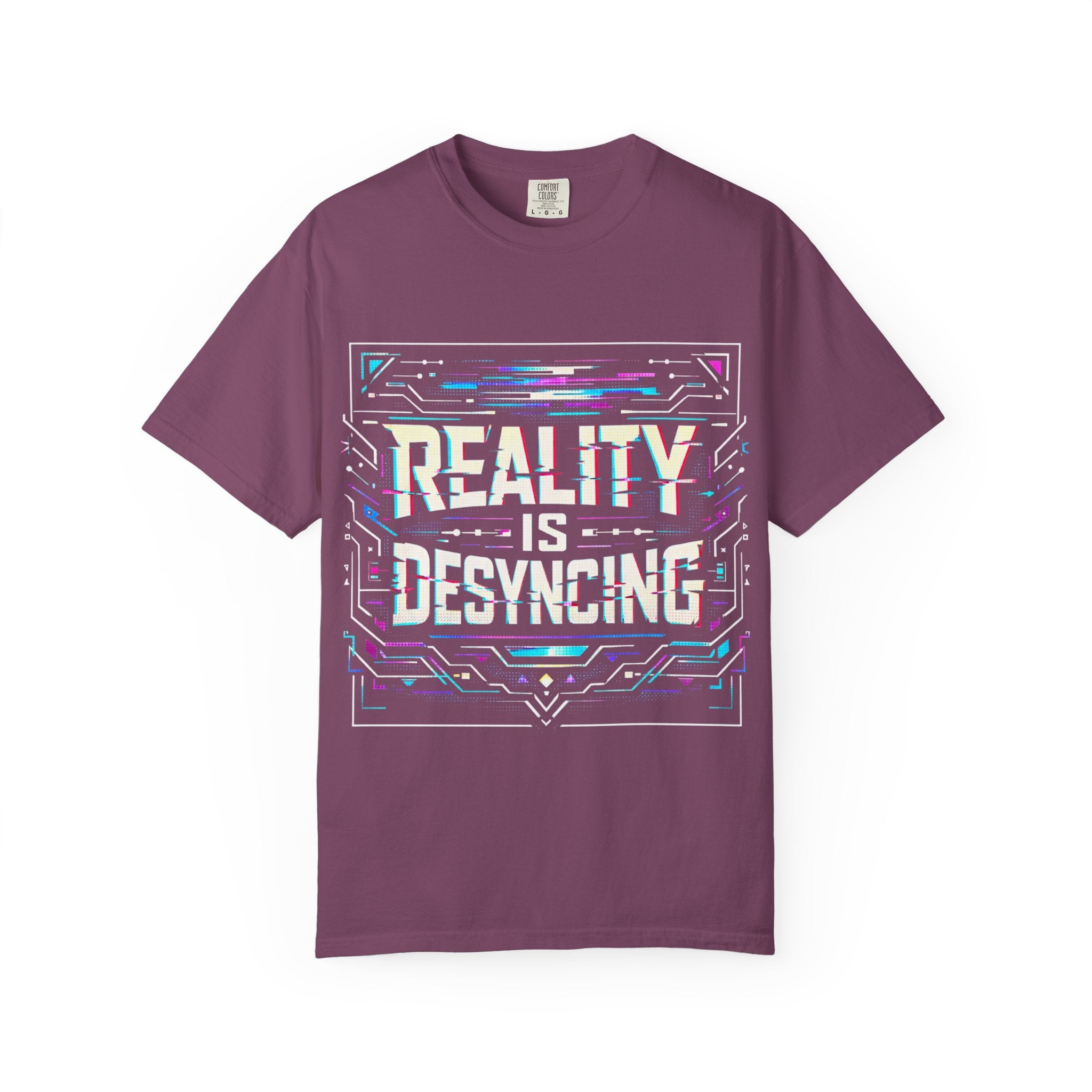Power Runs Black PRB Glitchy Pastel "Reality Is Desyncing" T-Shirt by Printify