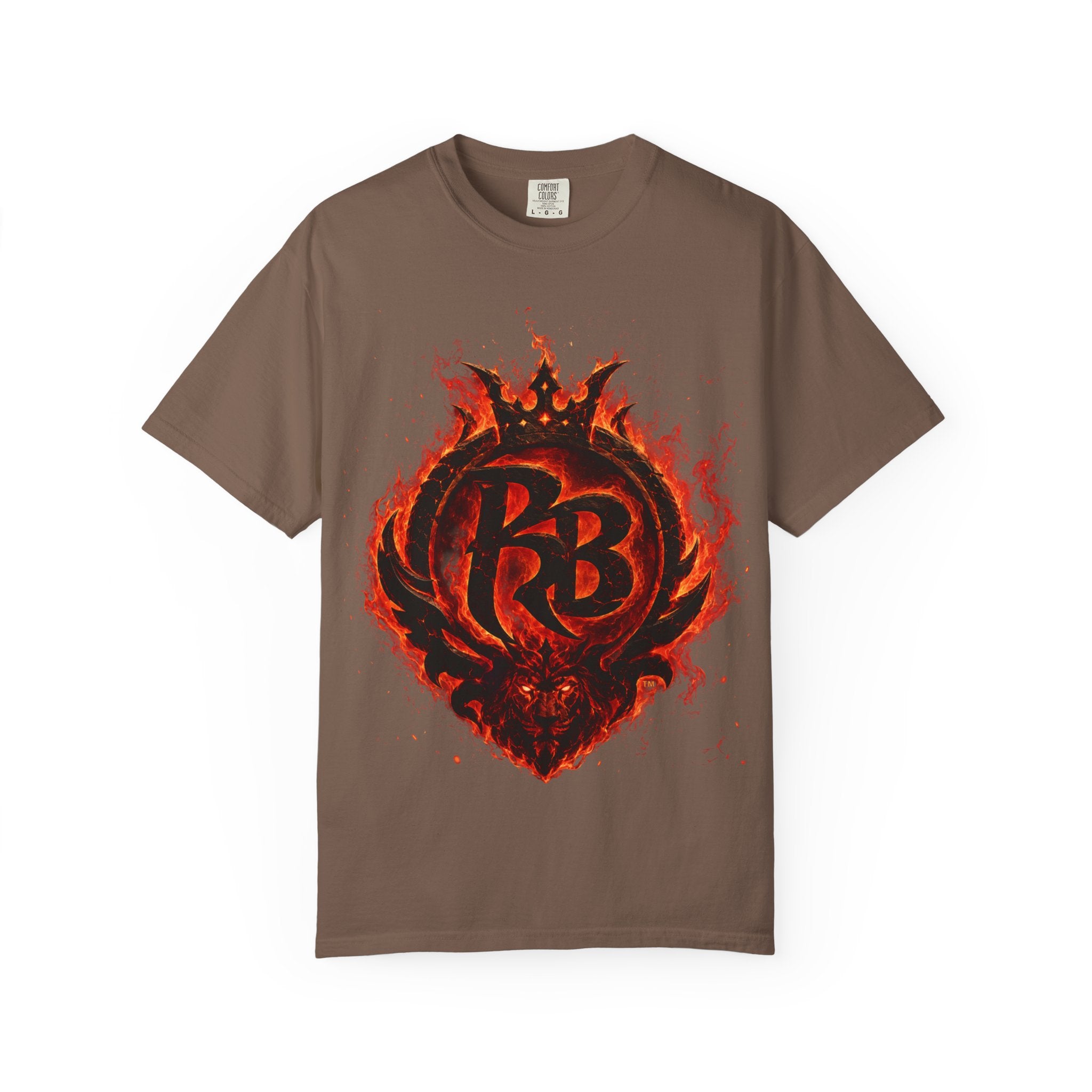 Power Runs Back PRB Flame Logo T-shirt | Fiery Emblem Tee, Grunge Rock Chic by Power Runs Black